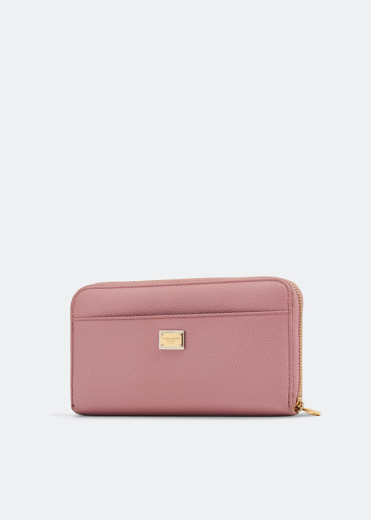 

Embellished long zip wallet, Pink