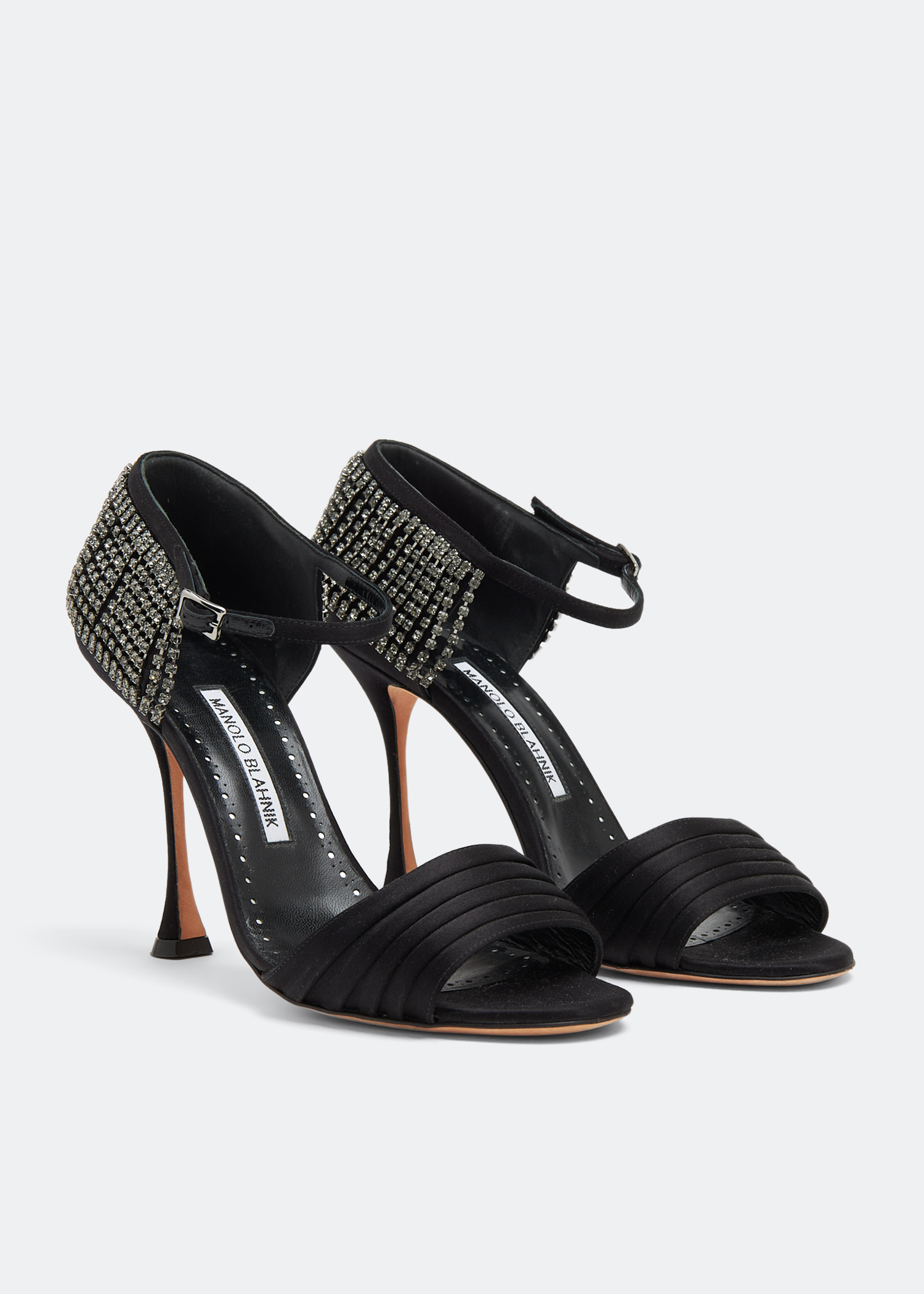 

Albingia satin sandals, Black