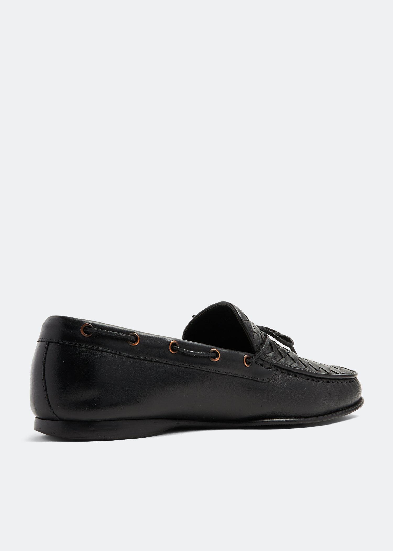 Bottega Veneta Pre Loved Intrecciato Bow slip on loafers for Men Black in Bahrain Level Shoes