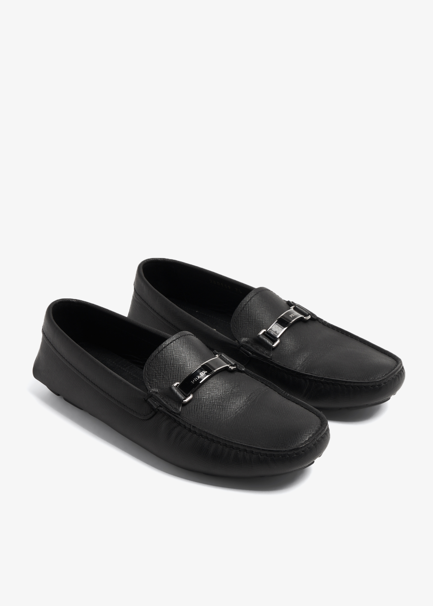 

Logo plaque loafers, Black