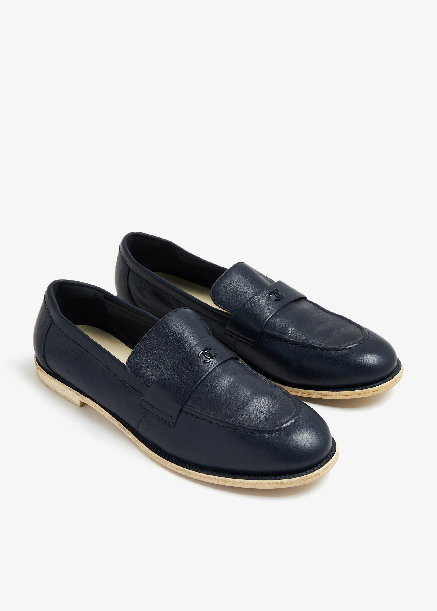 

Interlocking CC logo loafers, Blue