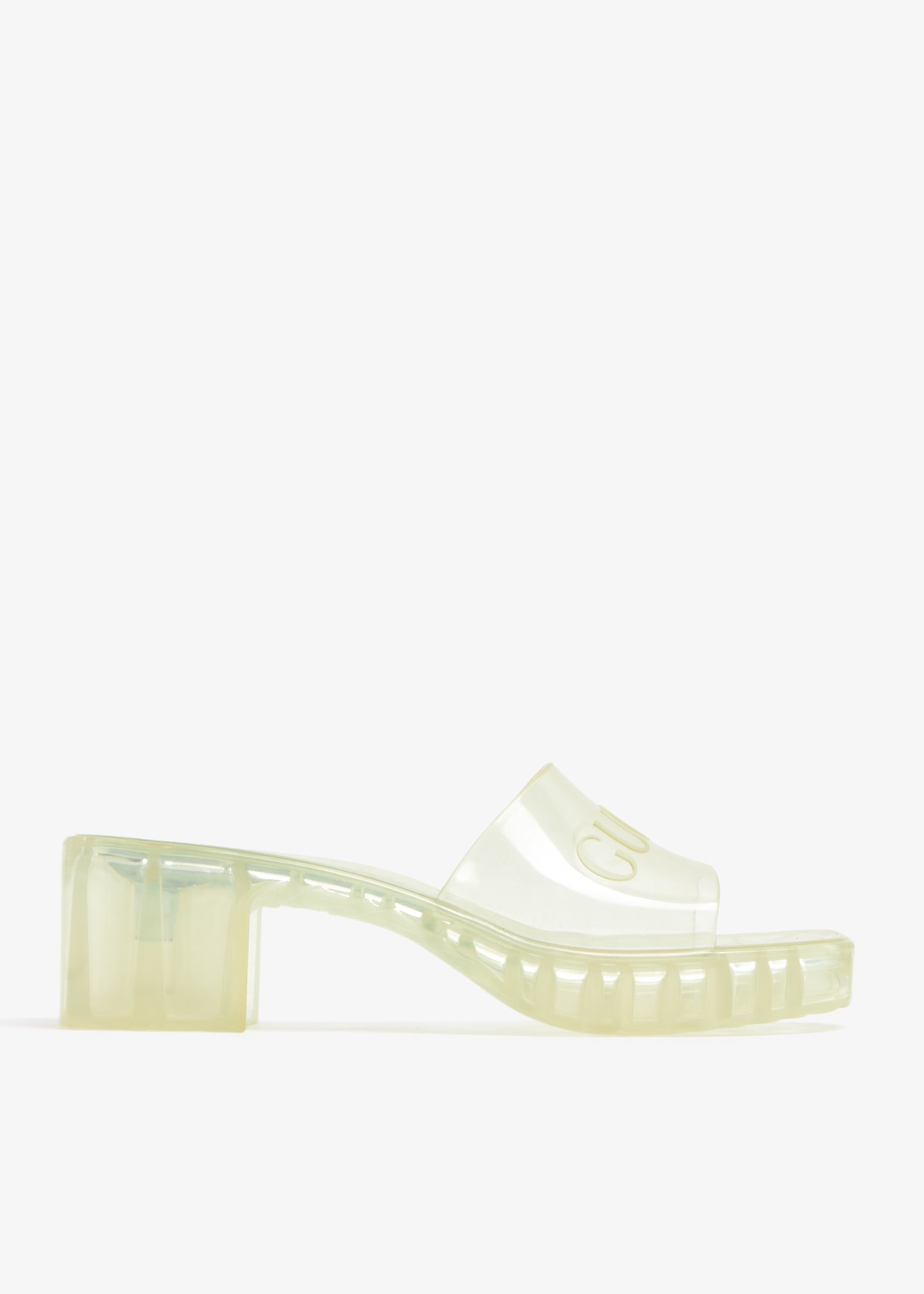 

Logo-embossed rubber sandals, White