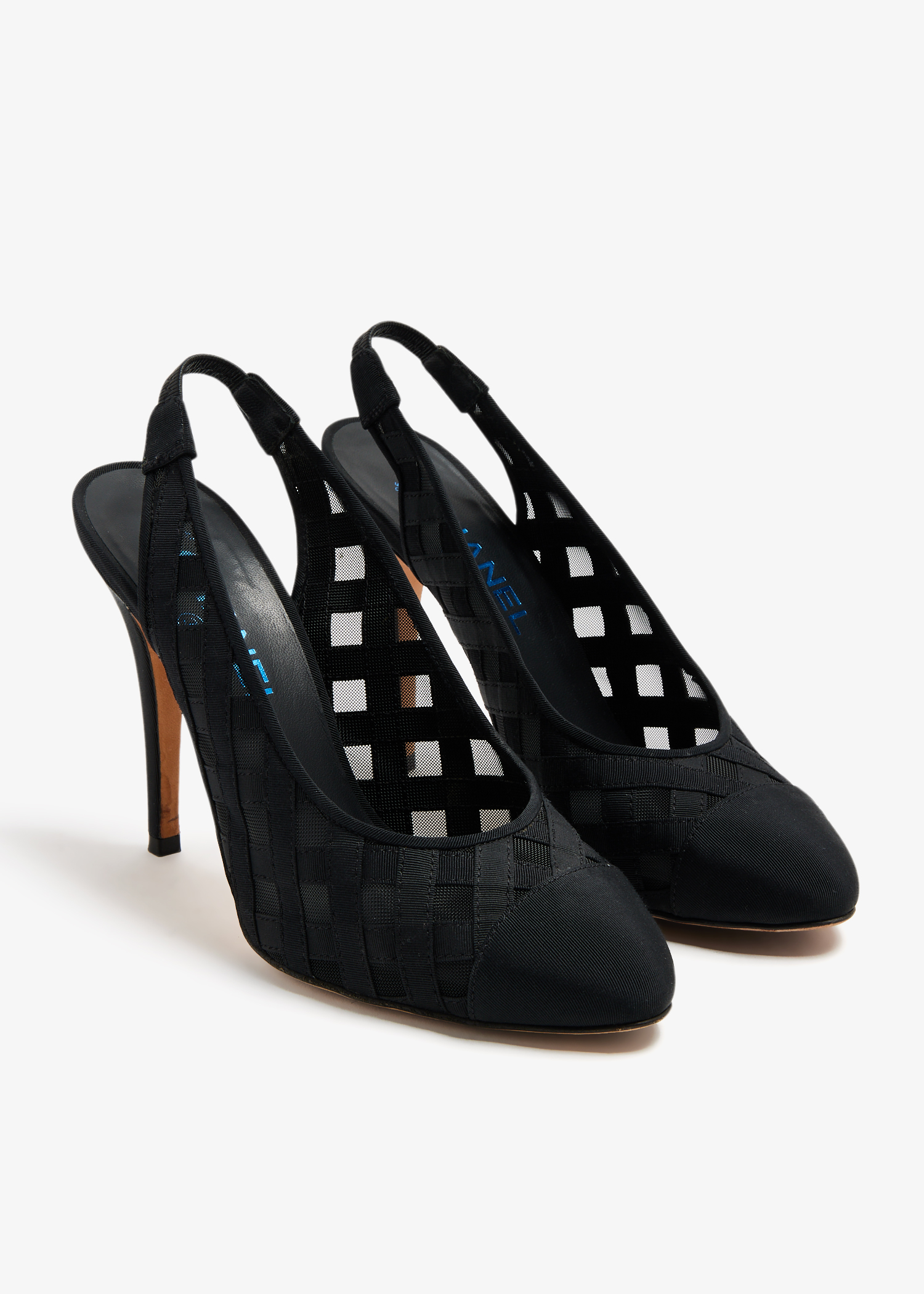

Cap-toe slingback pumps, Black
