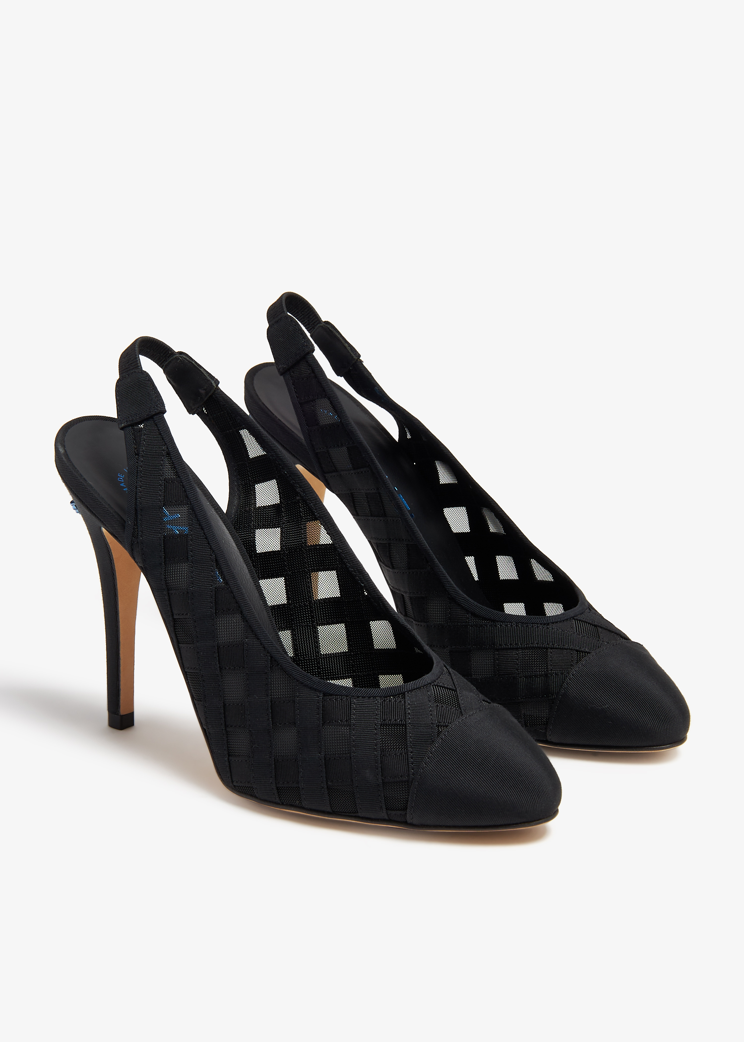 

Mesh slingback pumps, Black