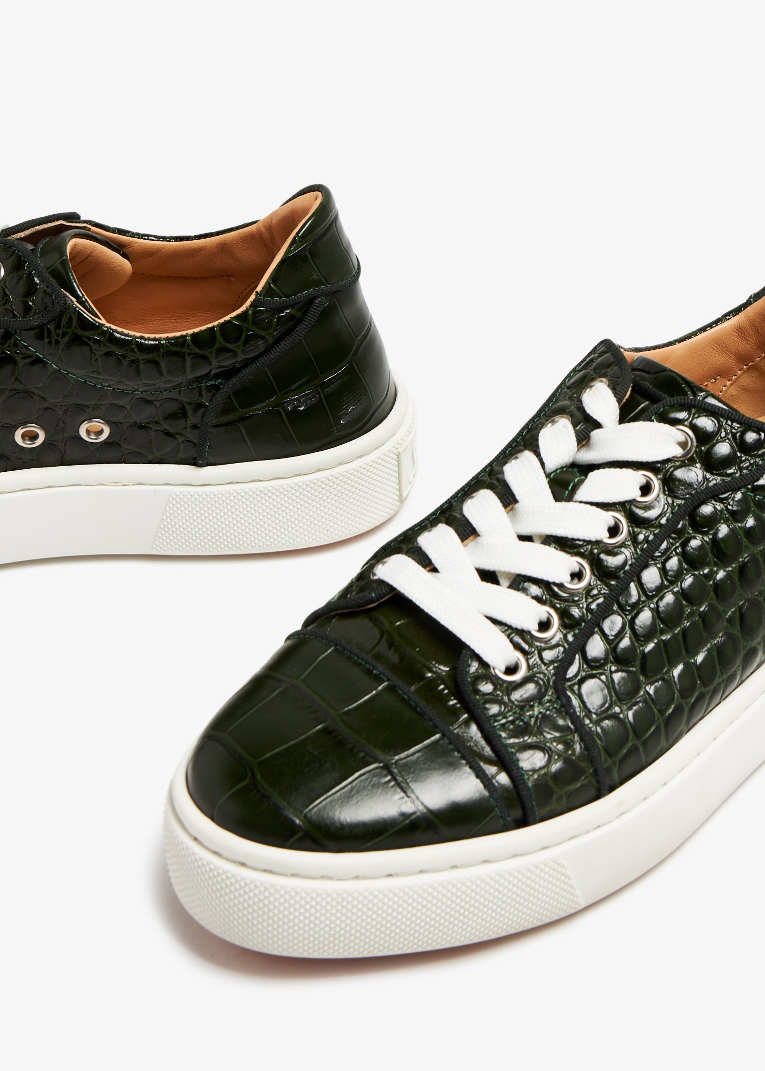 christian louboutin vierissima snakeskin embossed leather sneakers