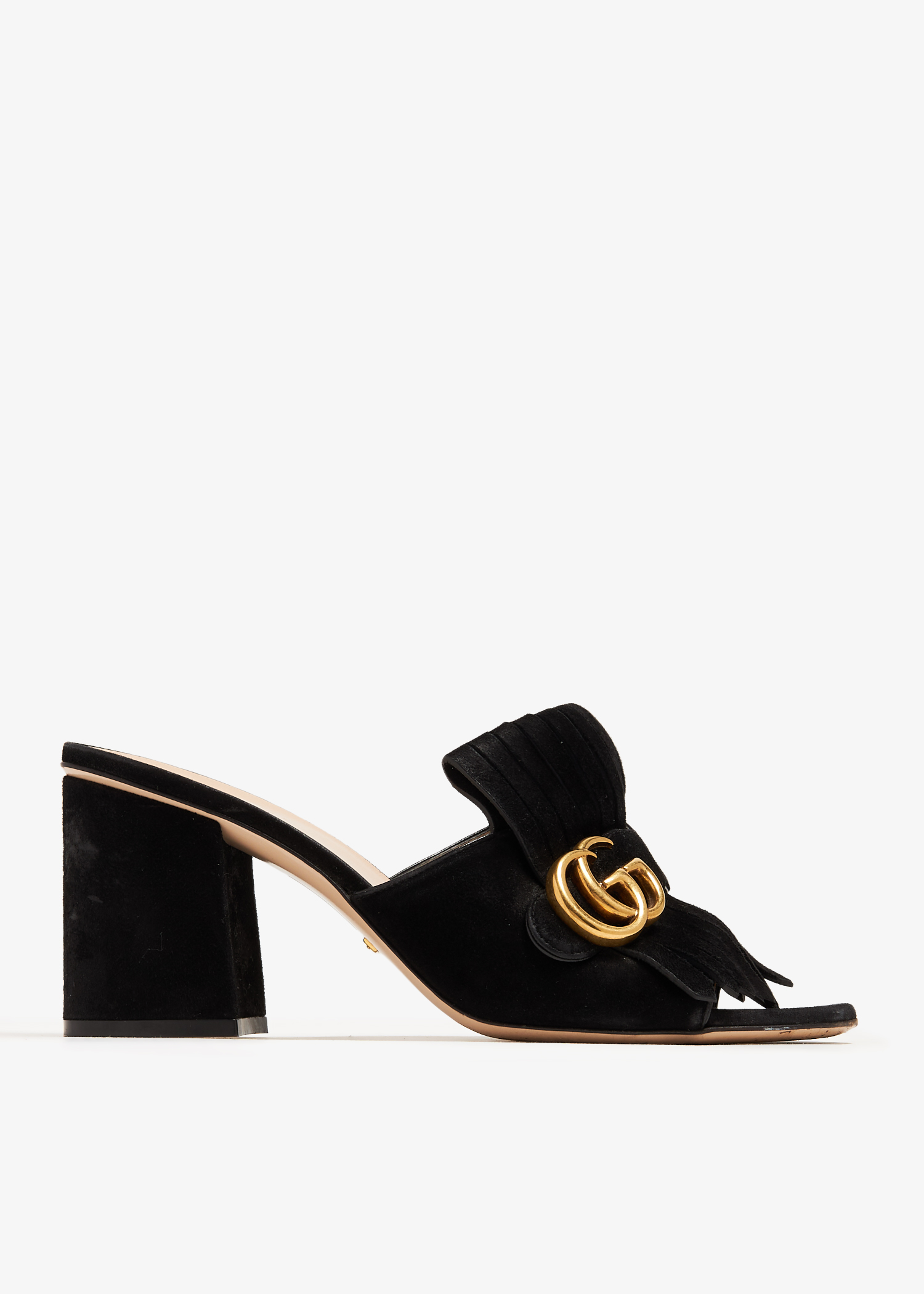 

GG Marmont fringe sandals, Black