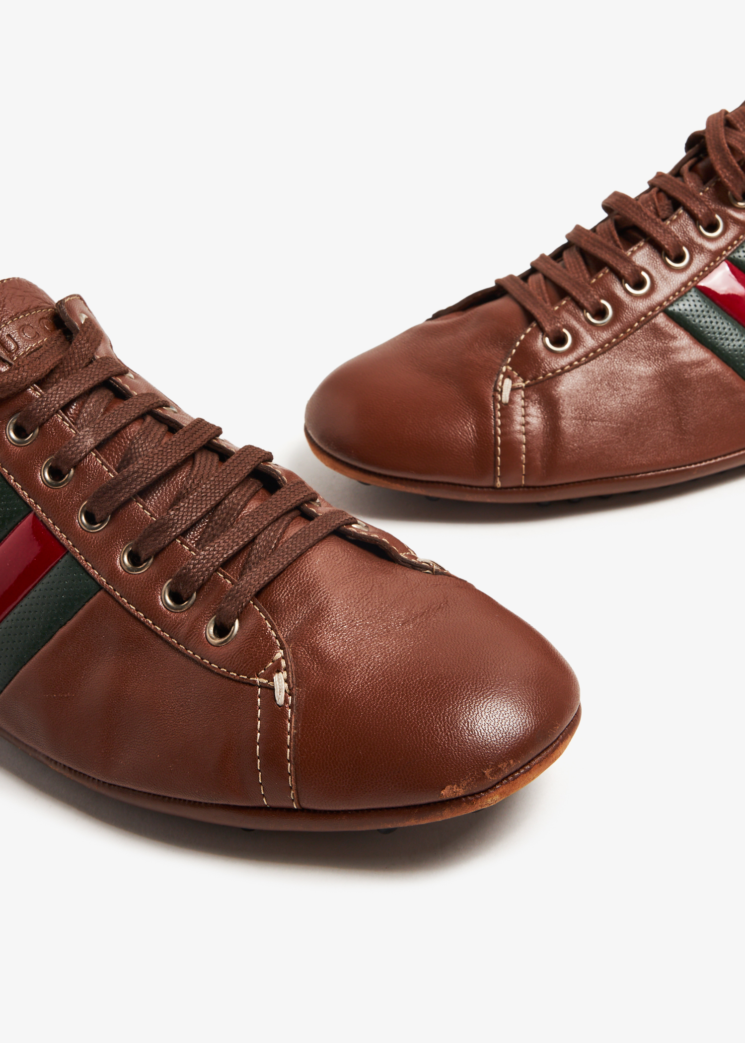Gucci Pre Loved Gucci web low top sneakers for Men Brown in KSA Level Shoes