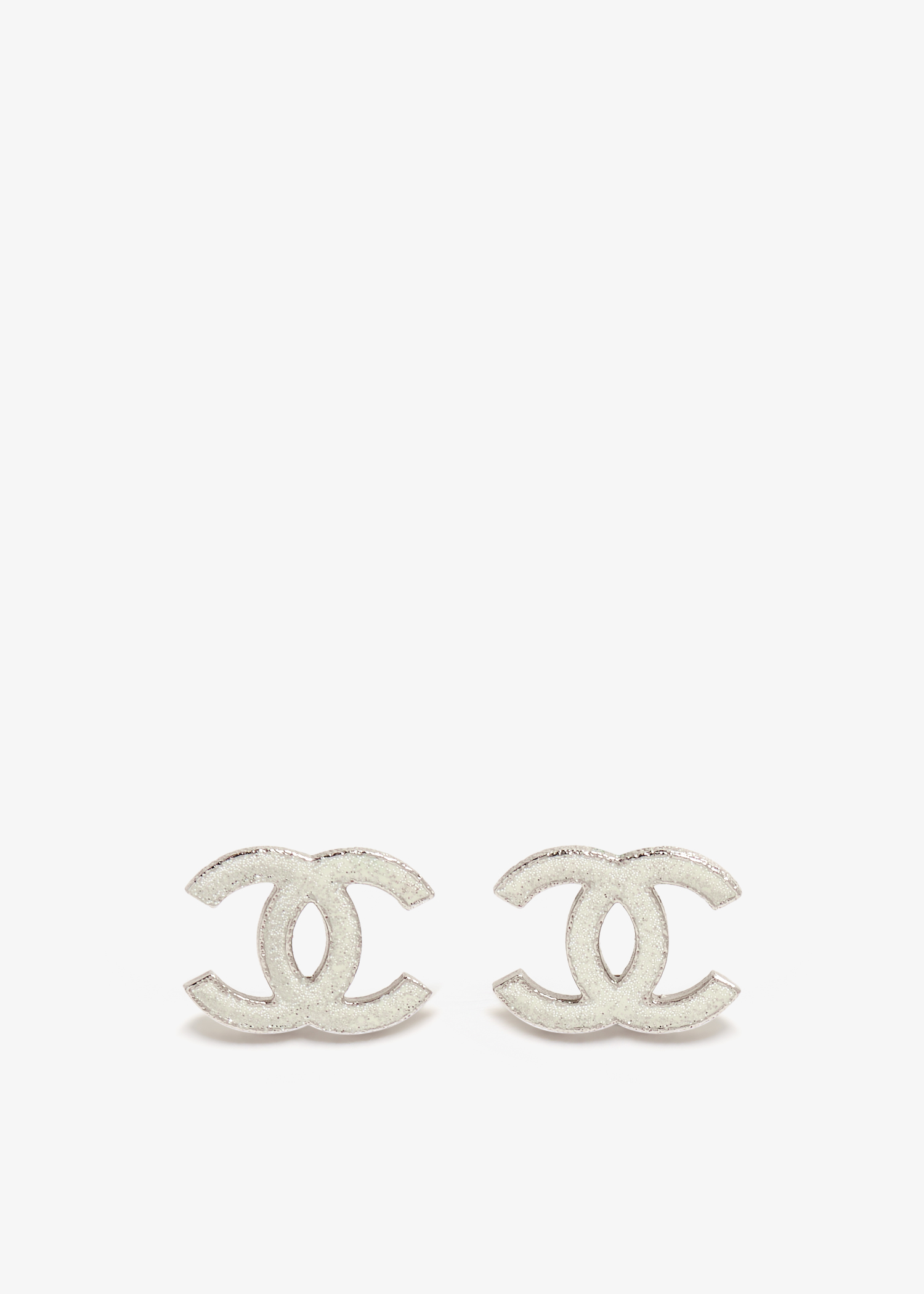 

Textured CC stud earrings, Silver
