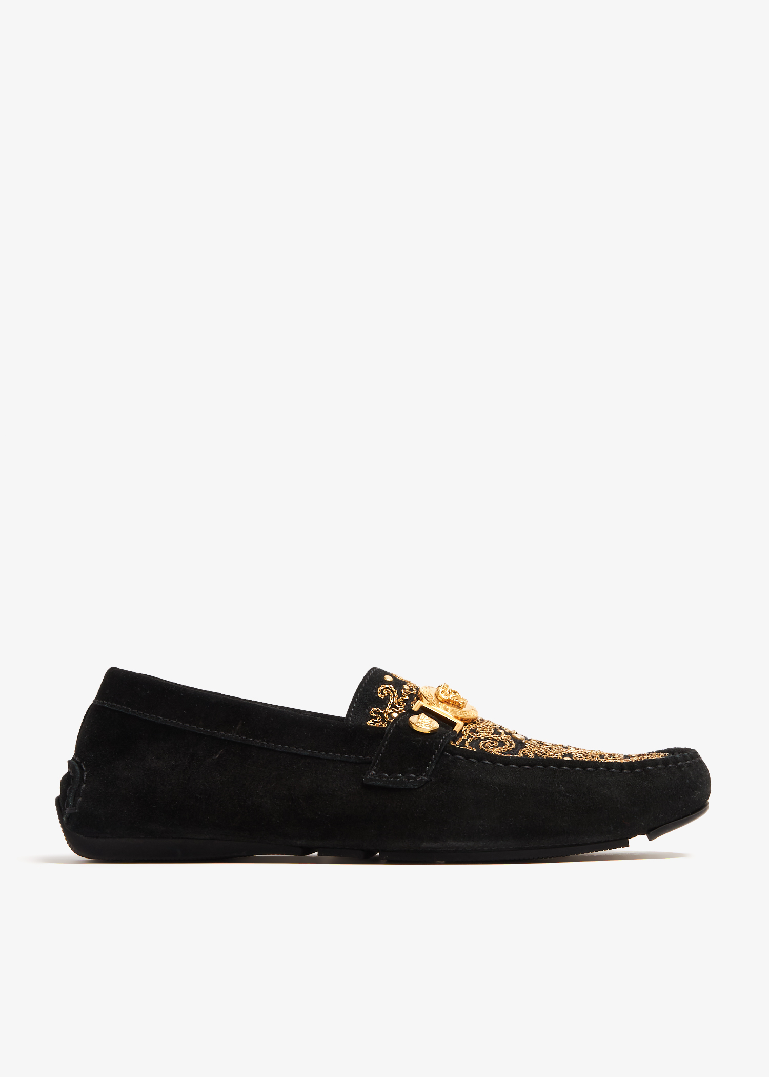 

Medusa embroidered loafers, Black