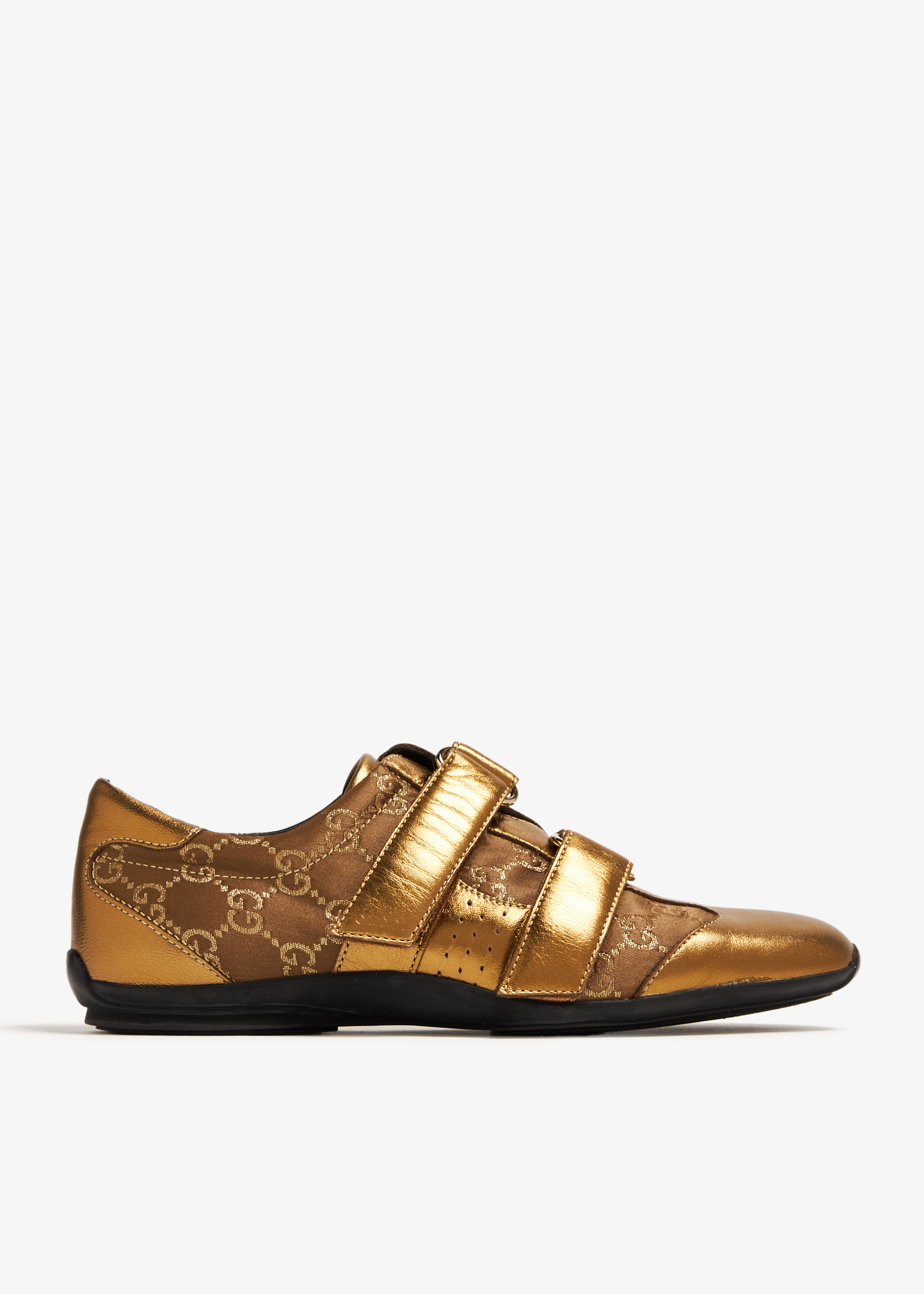 

GG supreme velcro sneakers, Gold