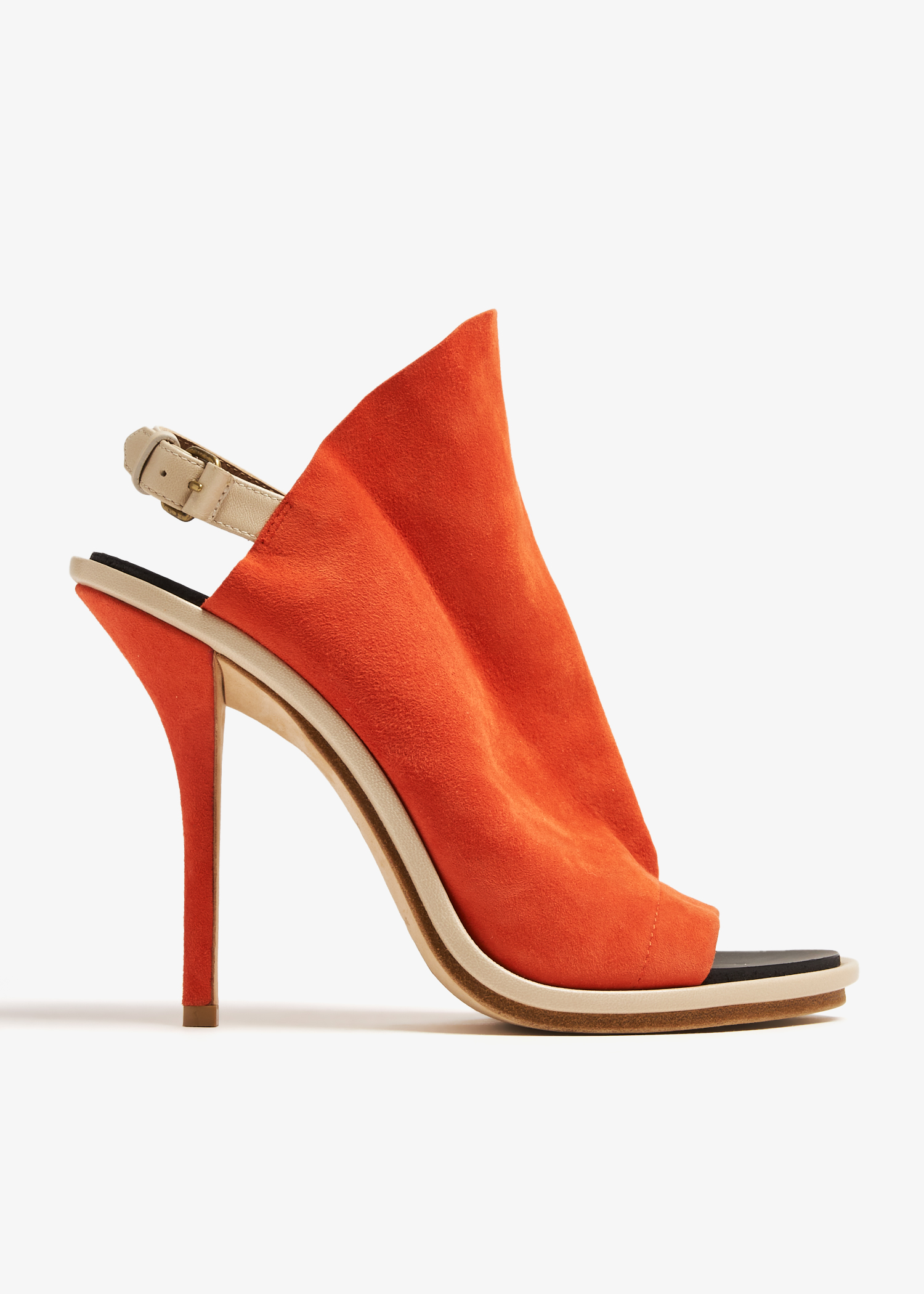 

Glove slingback peep-toe sandals, Orange