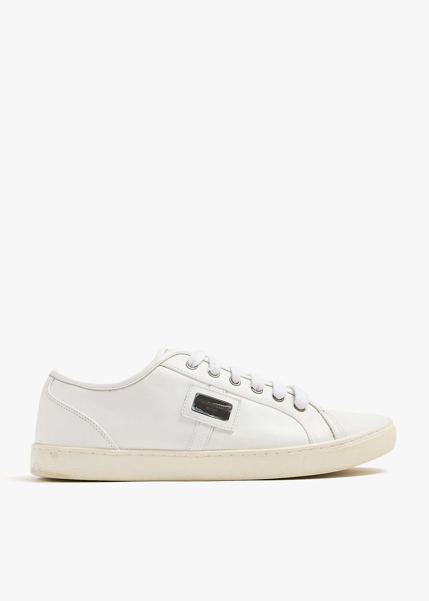 

Logo plaque low top sneakers, White