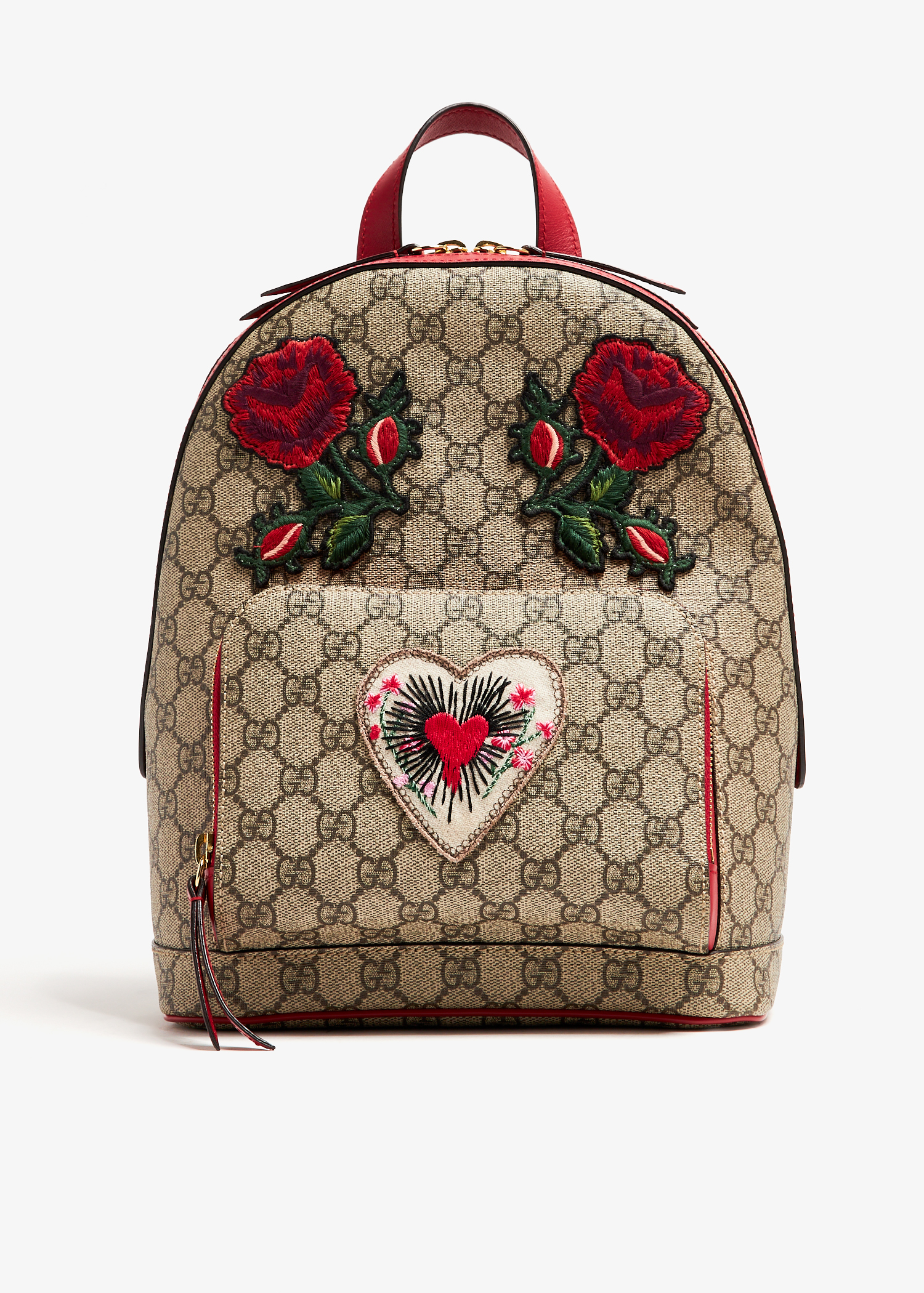 Gucci Pre Loved Rose and Heart embroidered small backpack for Women Beige in KSA Level Shoes