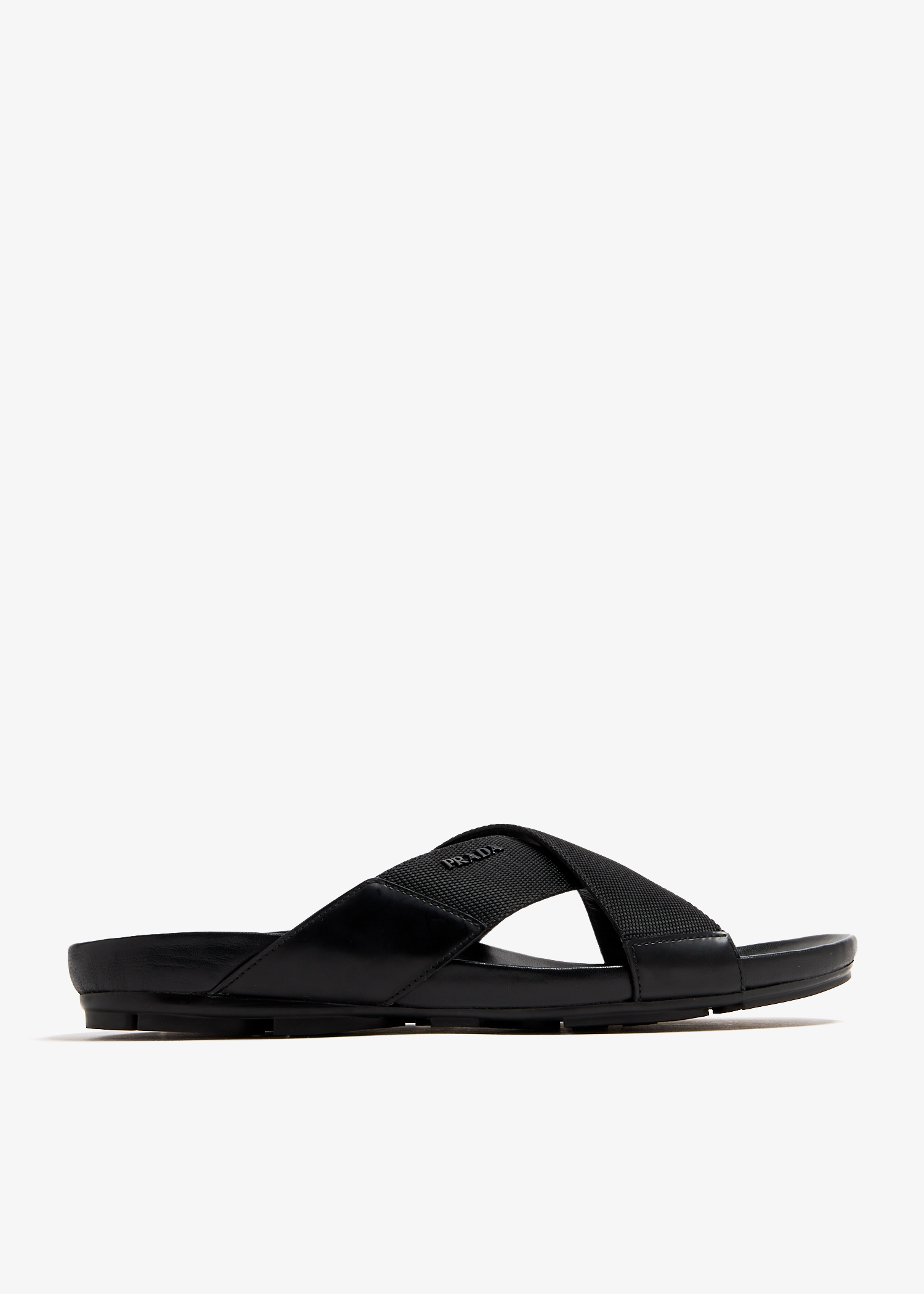 

Nylon criss-cross sandals, Black