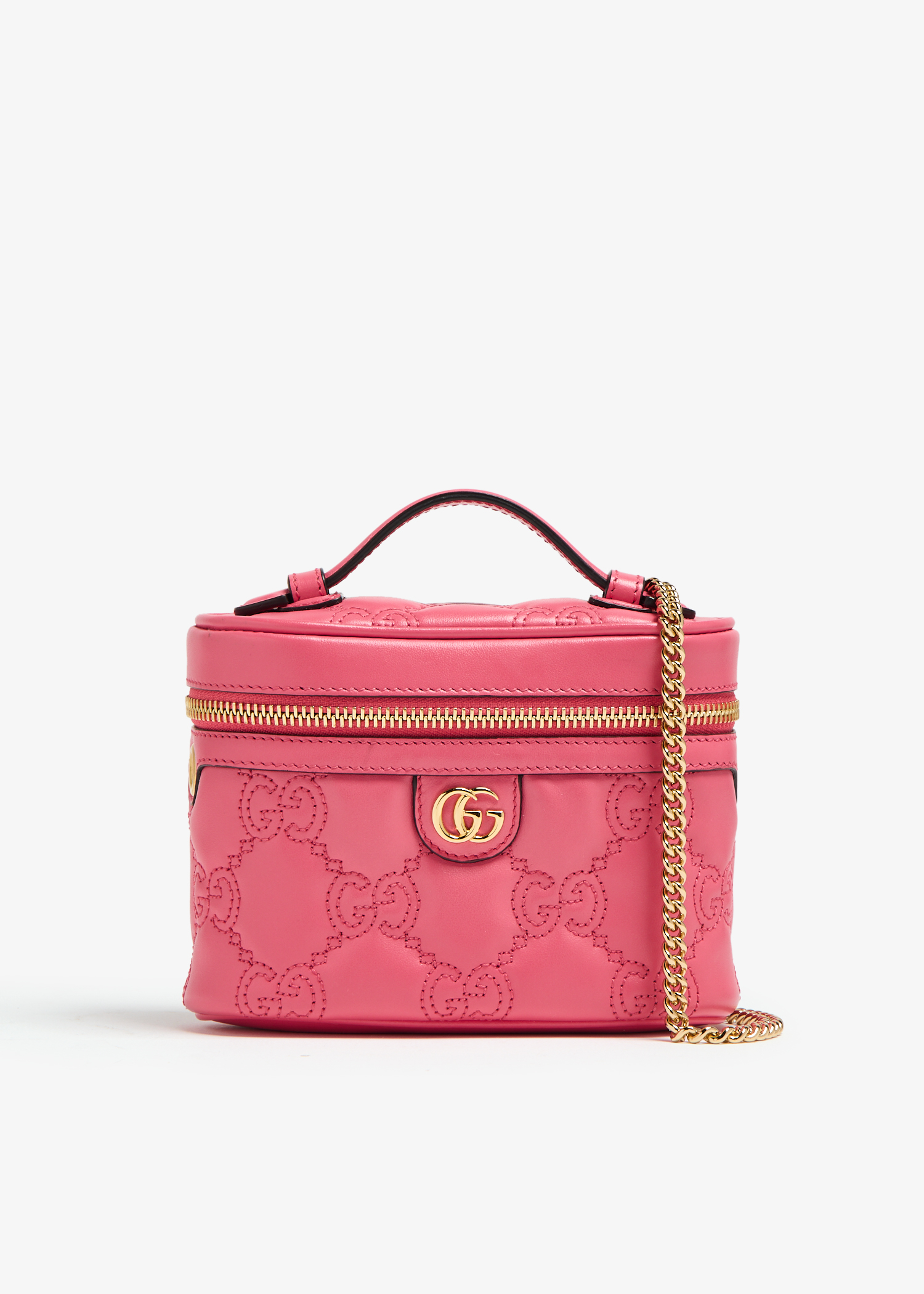 

GG Matelassé top handle mini bag, Pink