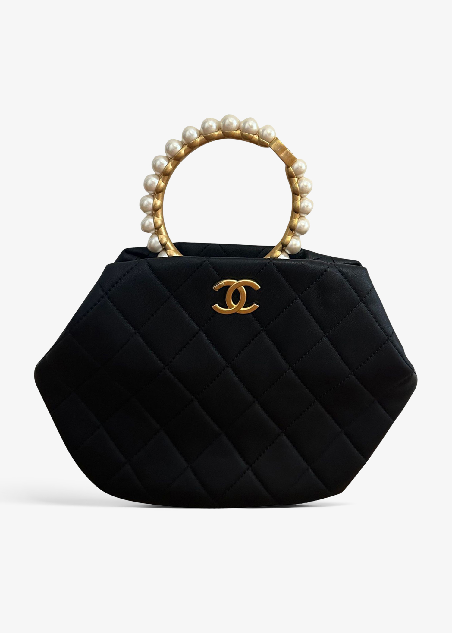 

Métiers D'Art 2021 hexagon clutch, Black