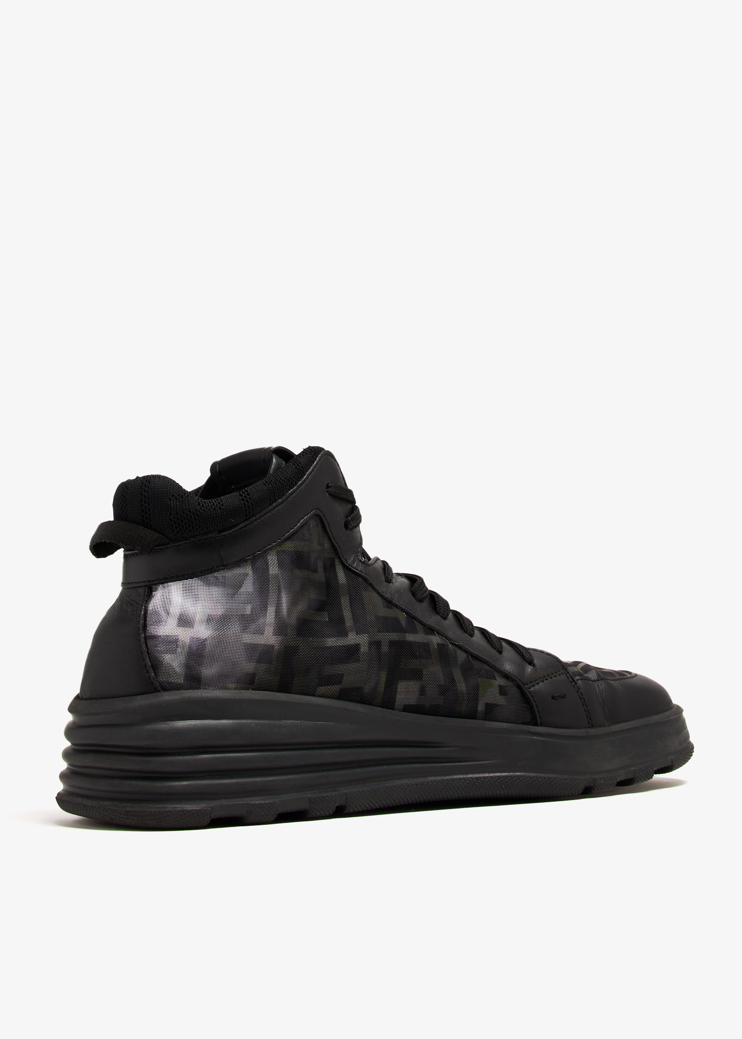 Fendi Pre Loved Logo high top sneakers for Men Black in KSA Level Shoes
