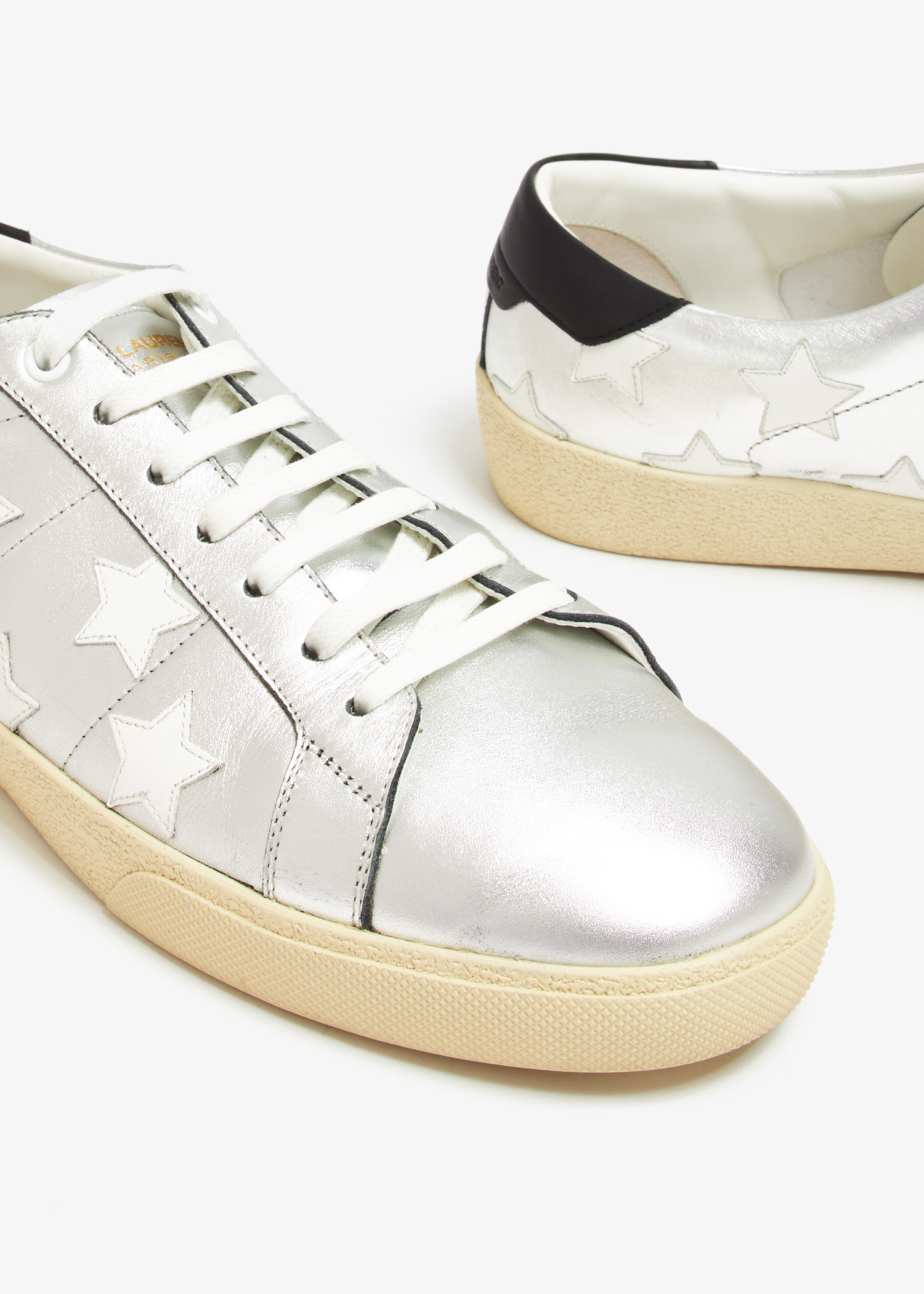 Saint Laurent Pre Loved Court Classic Star sneakers for Men Silver in UAE Level Shoes