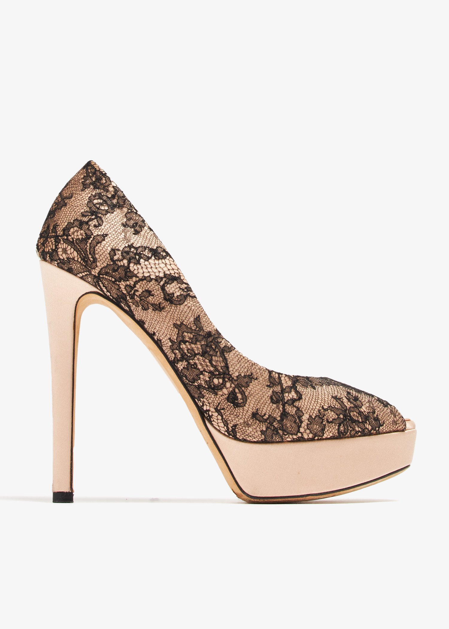 Dior Pre Loved Lace peep toe platform pumps for Women Beige in UAE Level Shoes