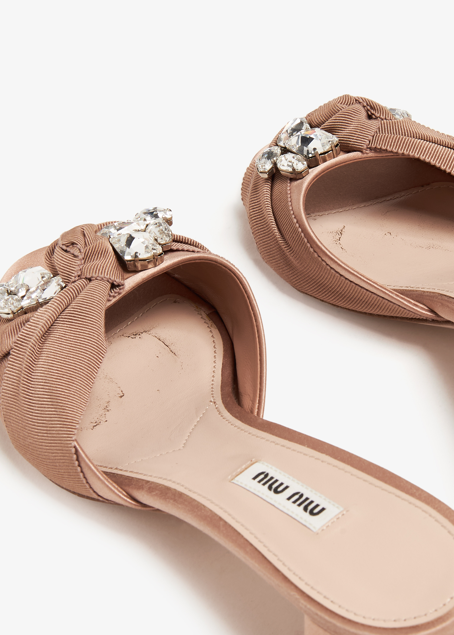 Miu Miu Pre-Loved Crystal-embellished sandals for Women - Beige in 
