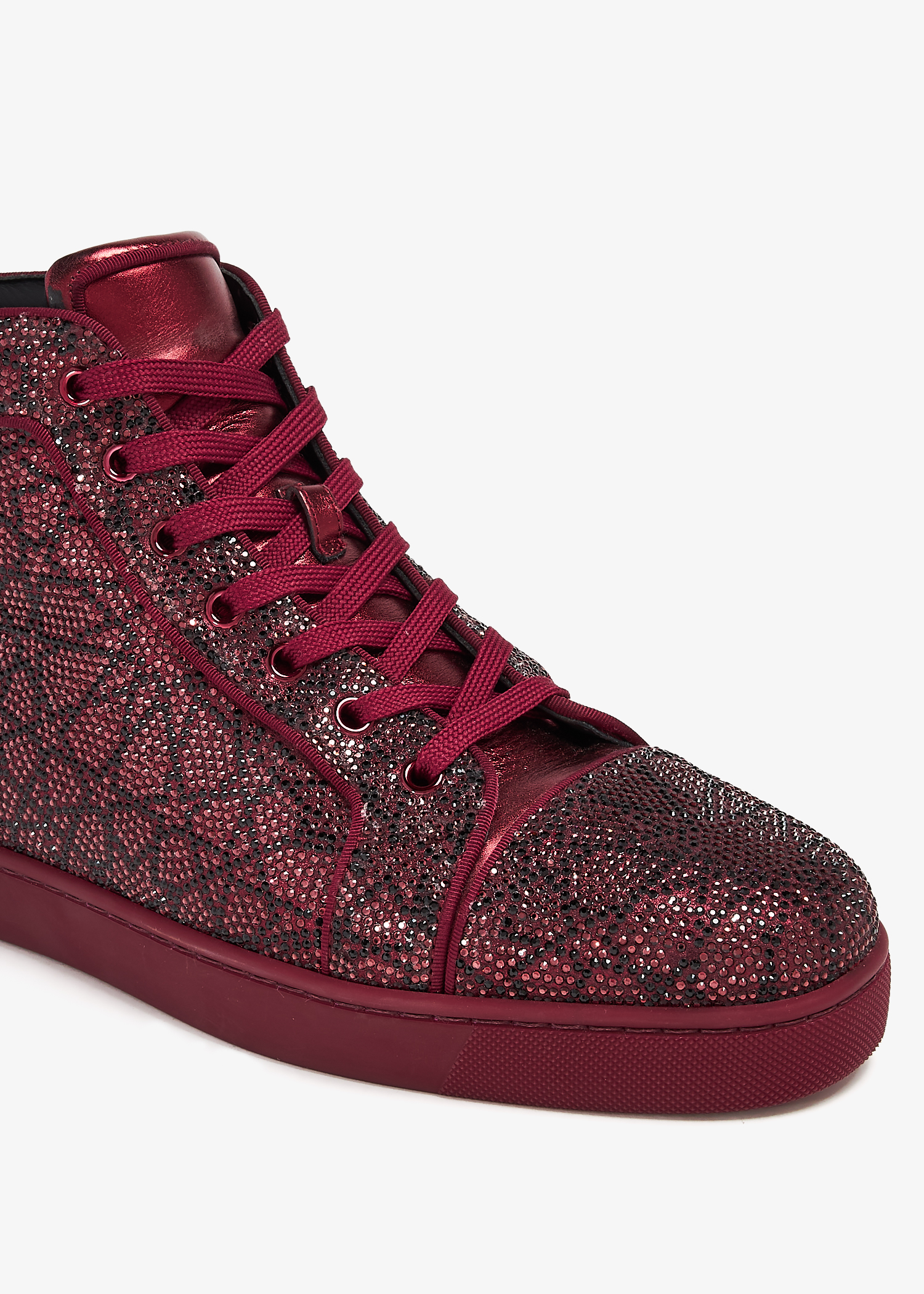 Burgundy christian louboutin sneakers deals