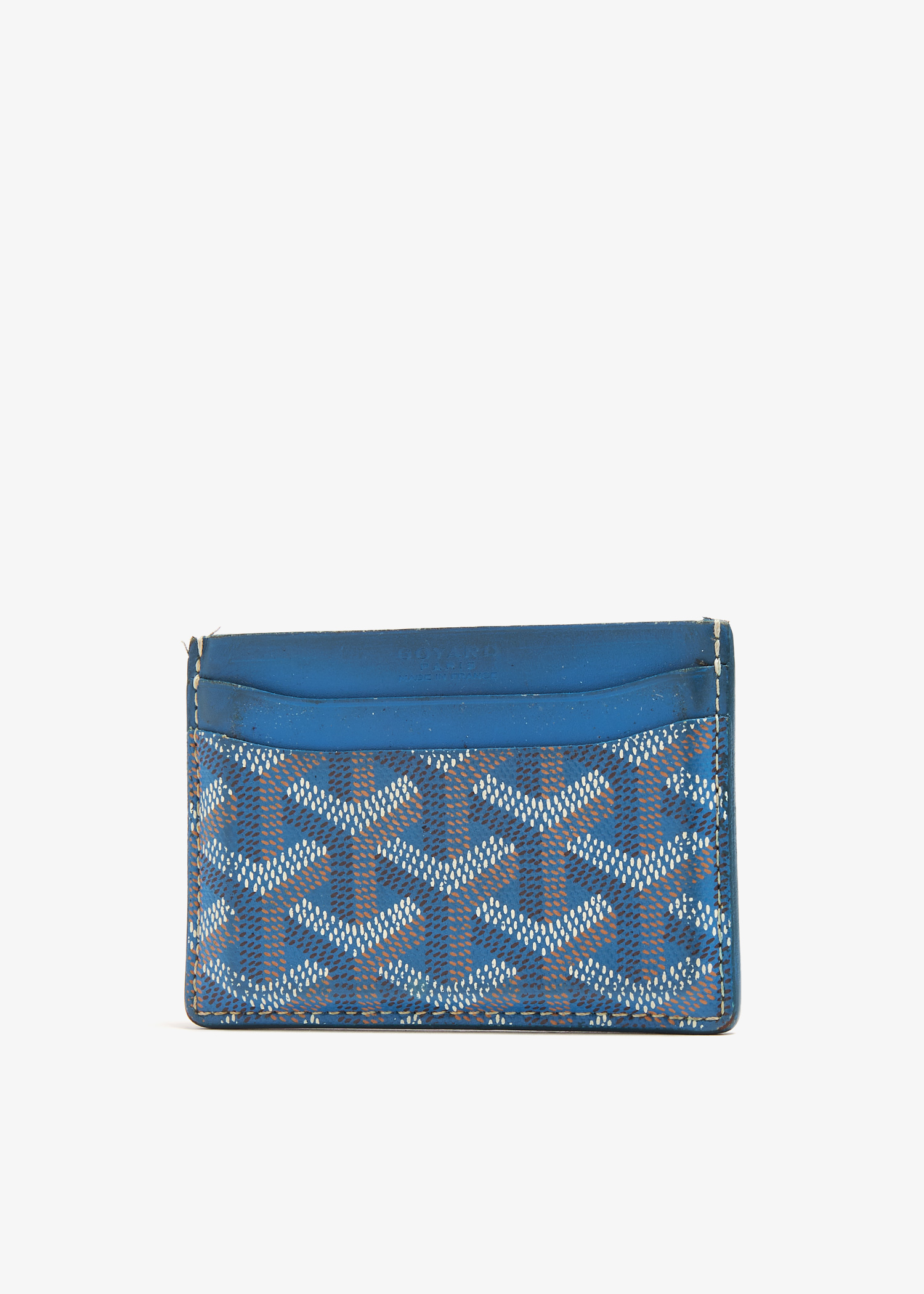 Goyard Pre Loved Goyardine card holder for Men Blue in KSA Level Shoes