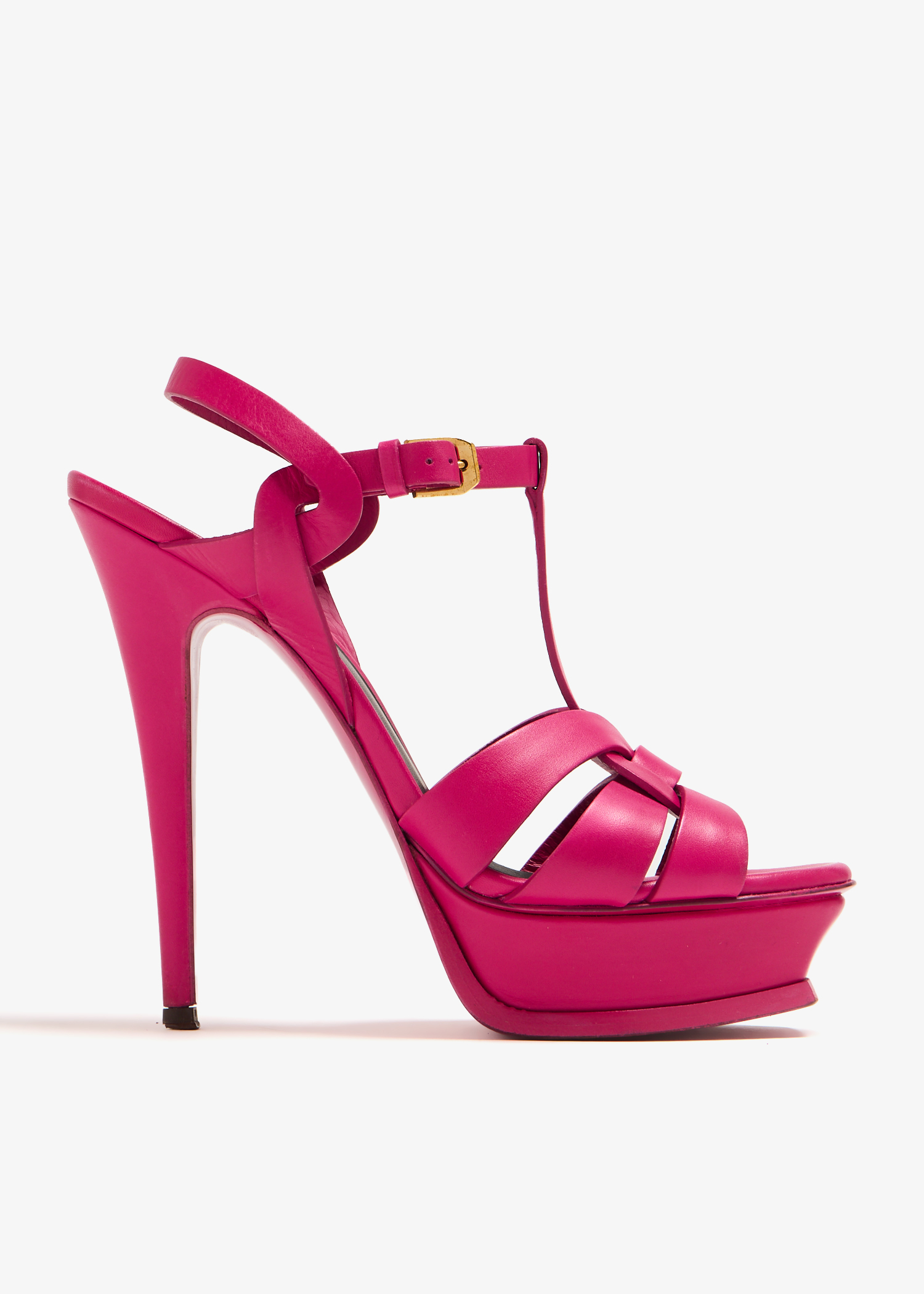 Saint Laurent Pre Loved Tribute platform sandals for Women Pink in Oman Level Shoes