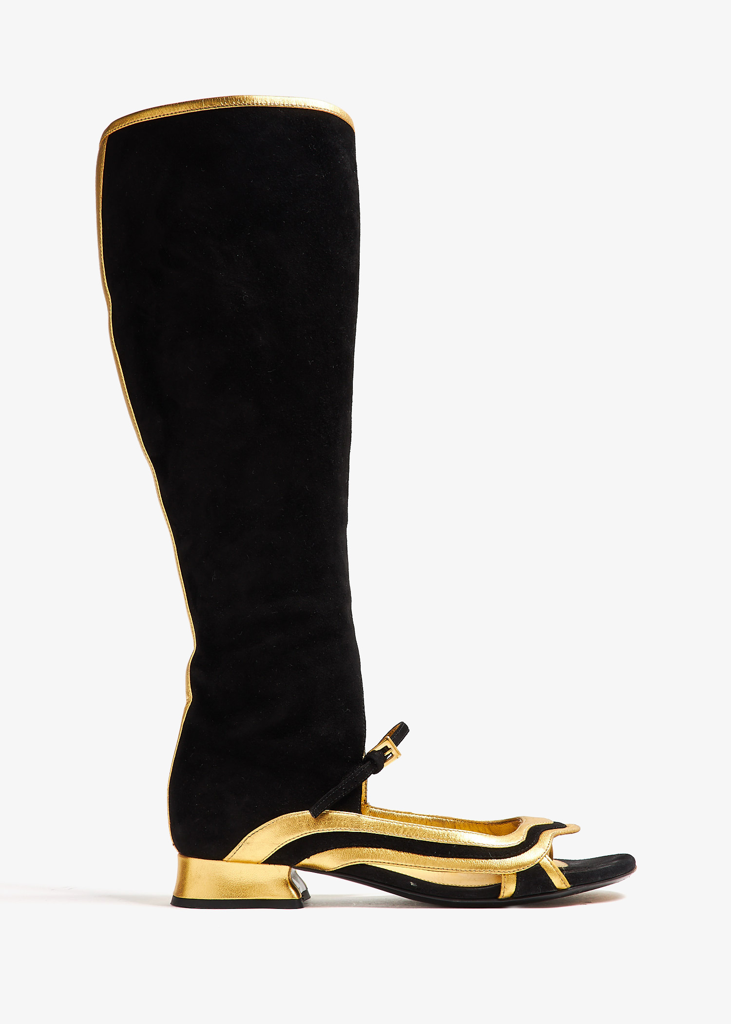 

Fairy knee-high sandal boots, Black