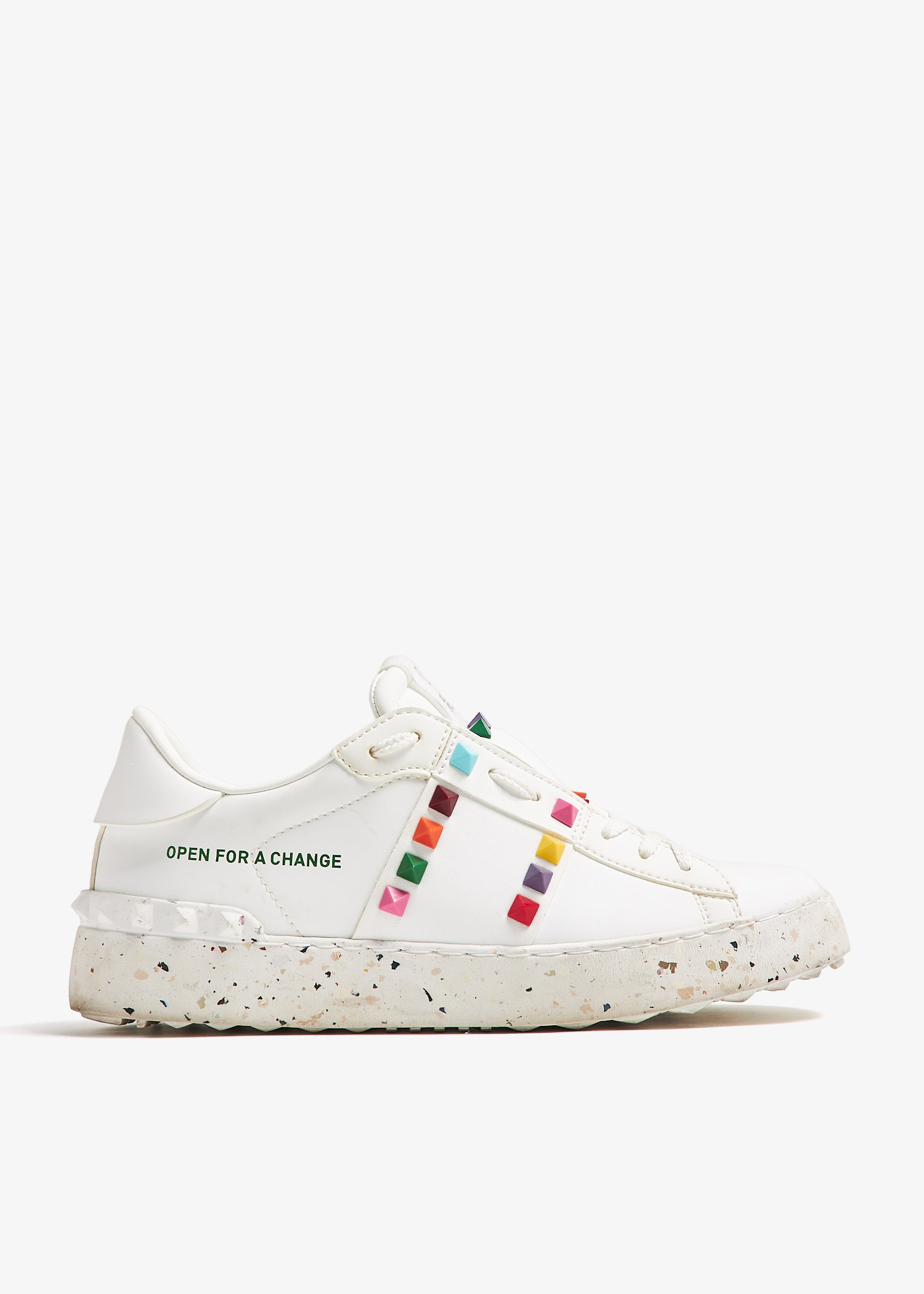 

Rockstud low-top sneakers, White