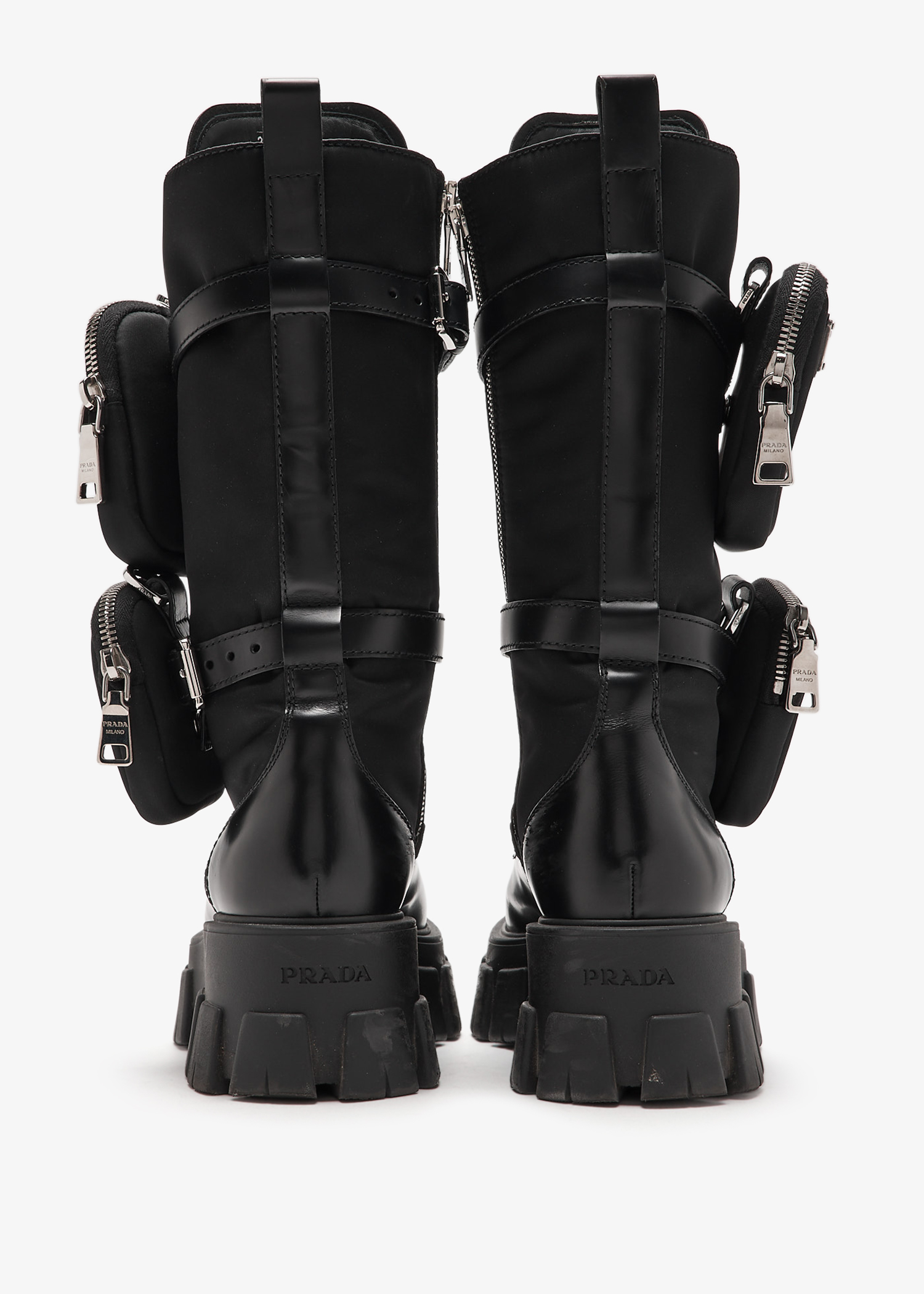 Prada Pre-Loved Monolith Rider boots for Women - Black in