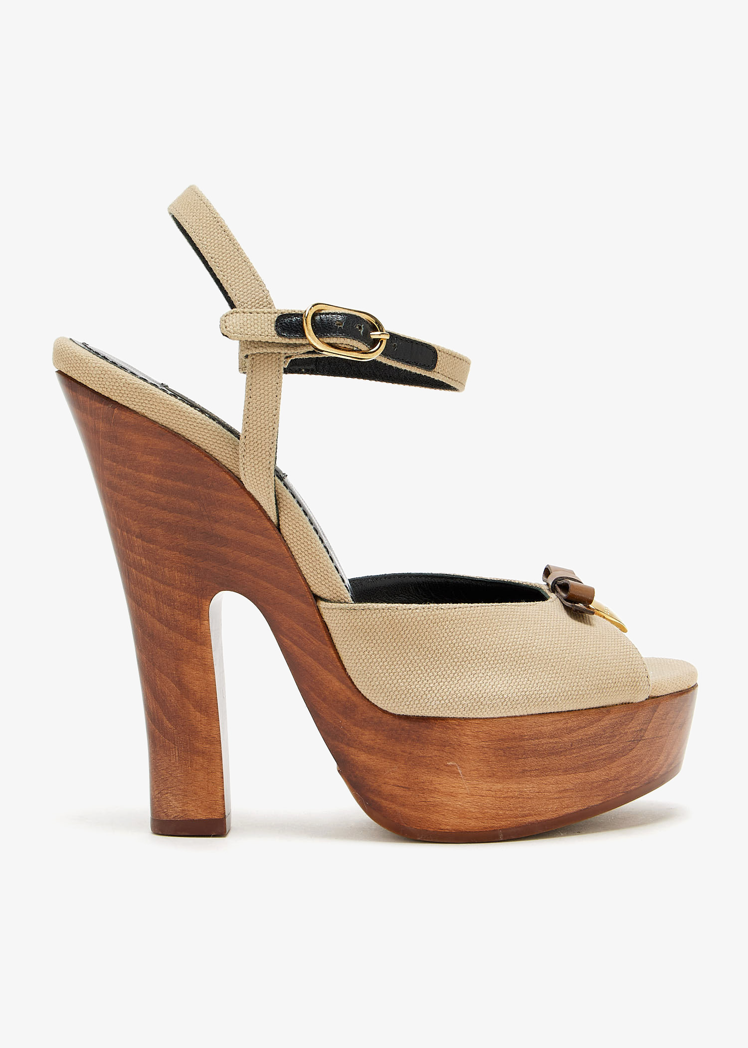 

Bow-embellished platform sandals, Brown