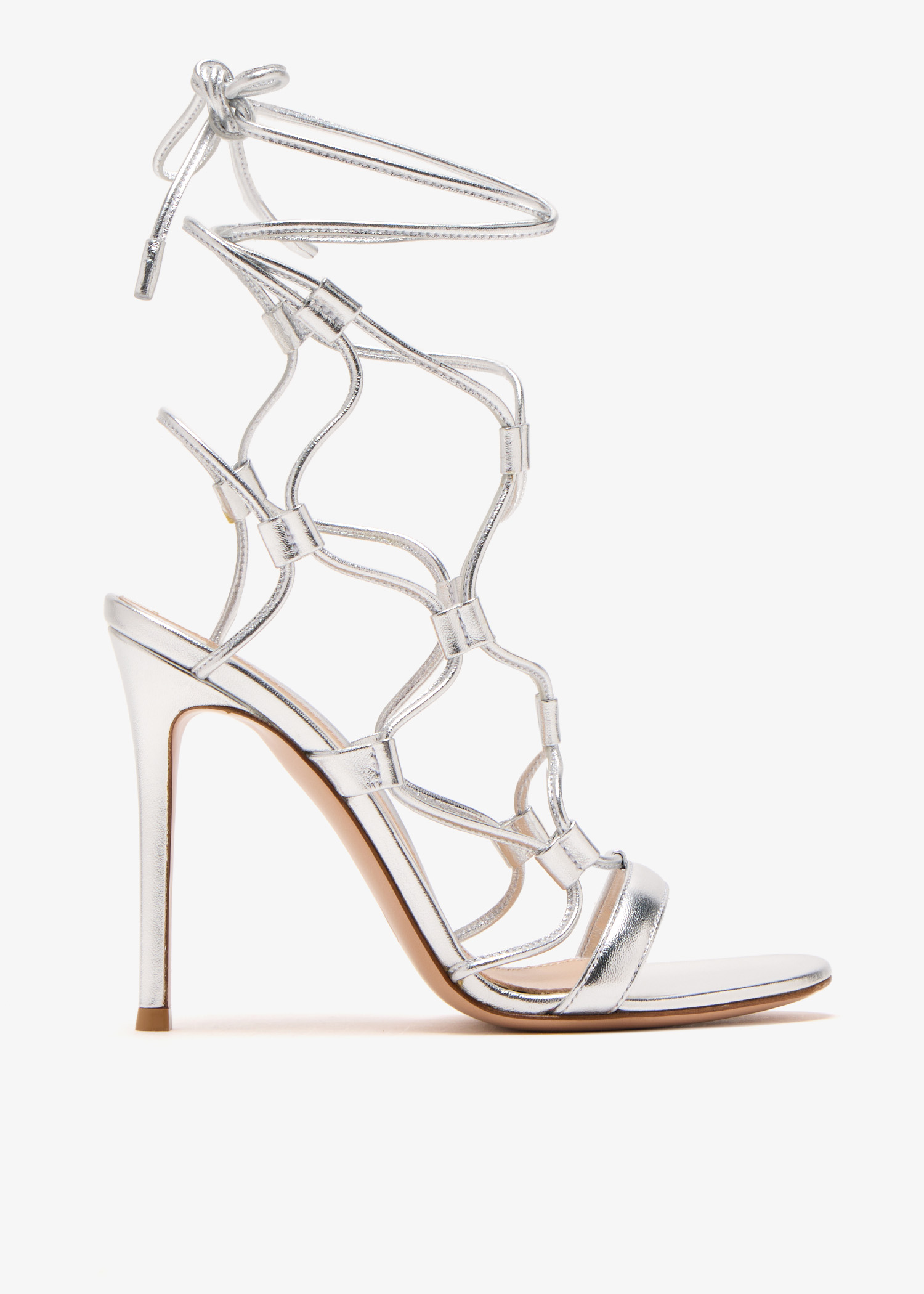 

Giza lace-up sandals, Silver