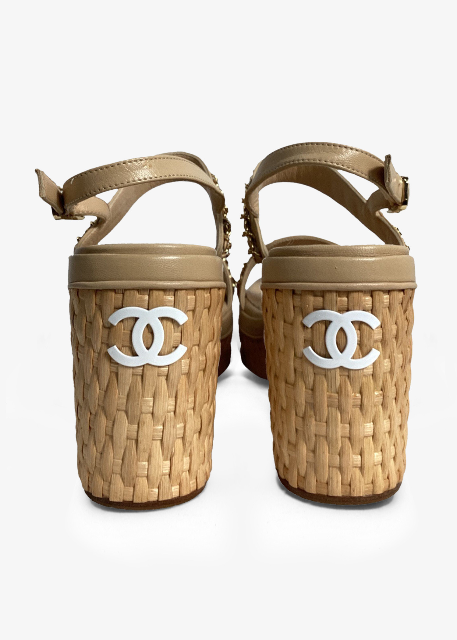 Chanel Pre-Loved Chain-detail wedge sandals for Women