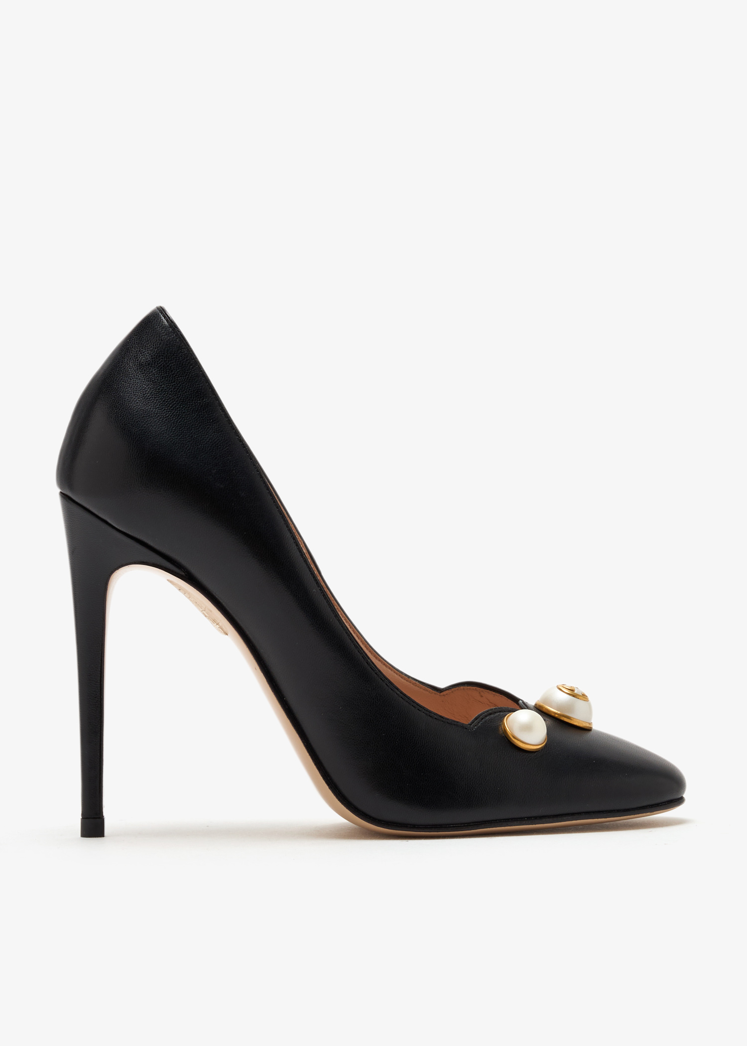 

Pearl-embellished pumps, Black