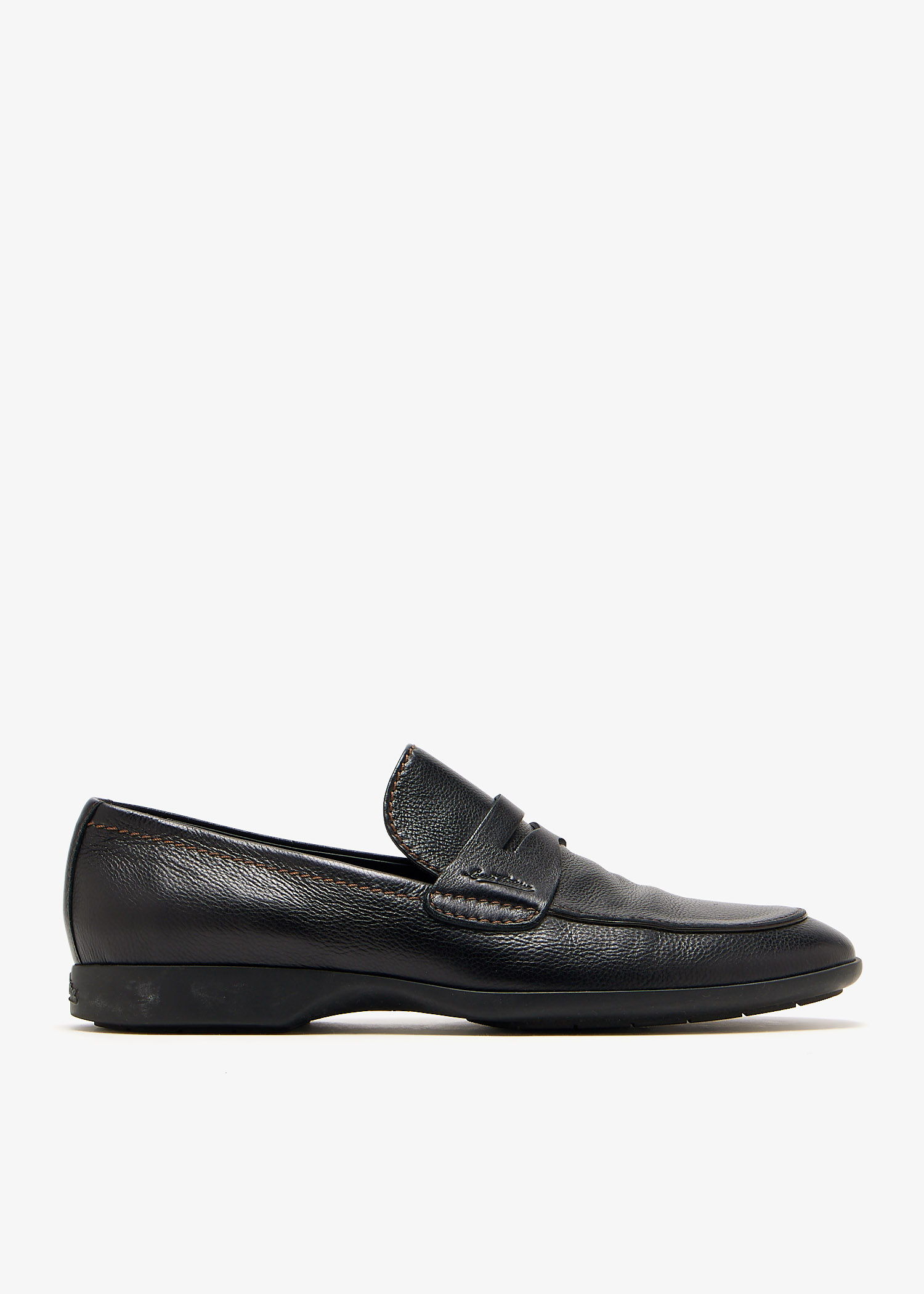 

Logo-embossed penny loafers, Black