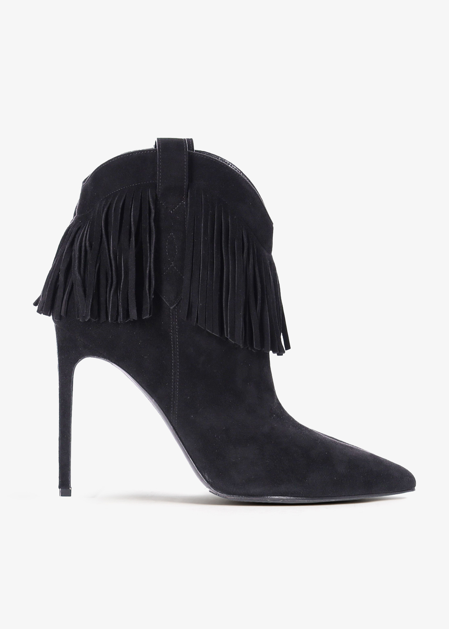 

Fringe ankle boots, Black