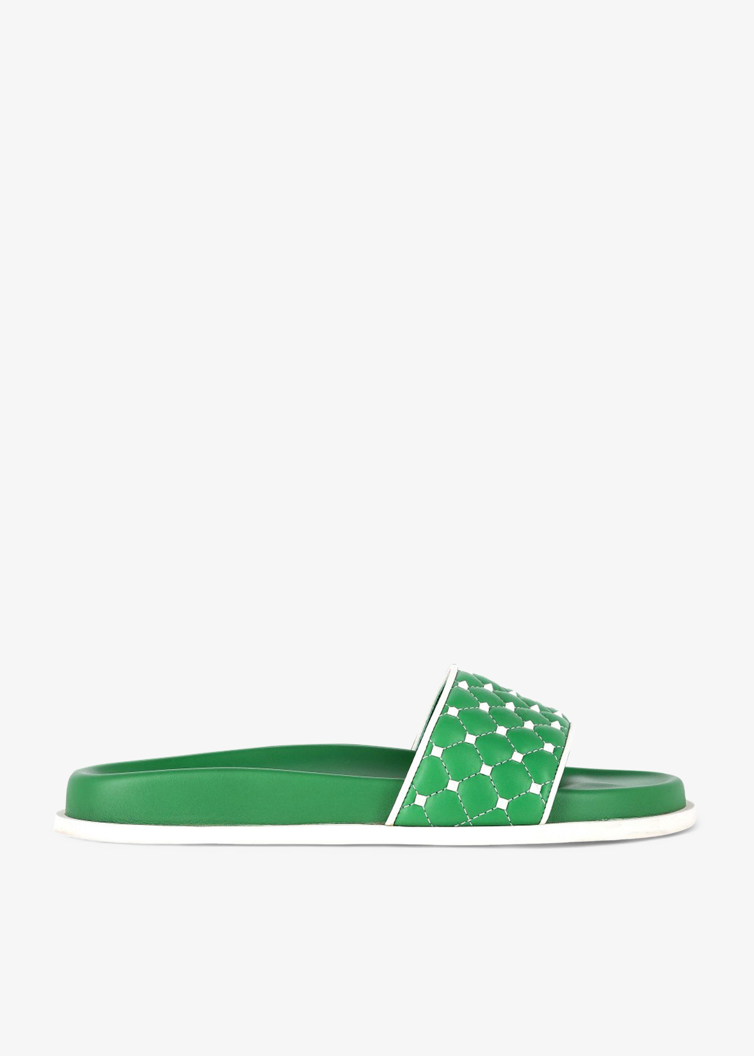 

Rockstud quilted slides, Green
