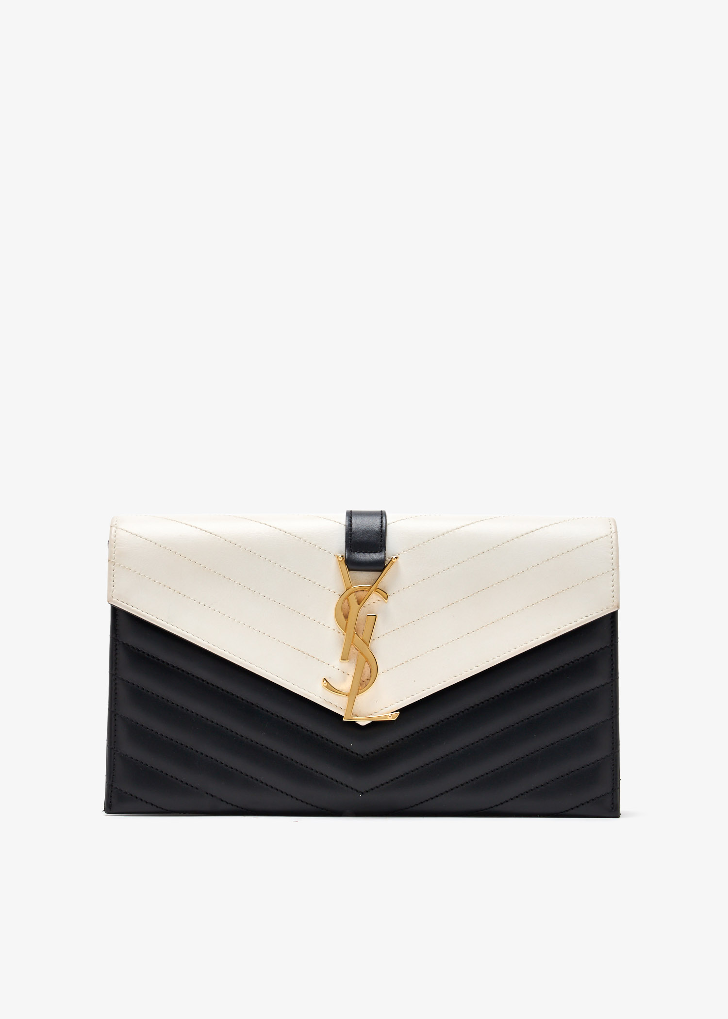

Monogram Matelassé envelope clutch, Black