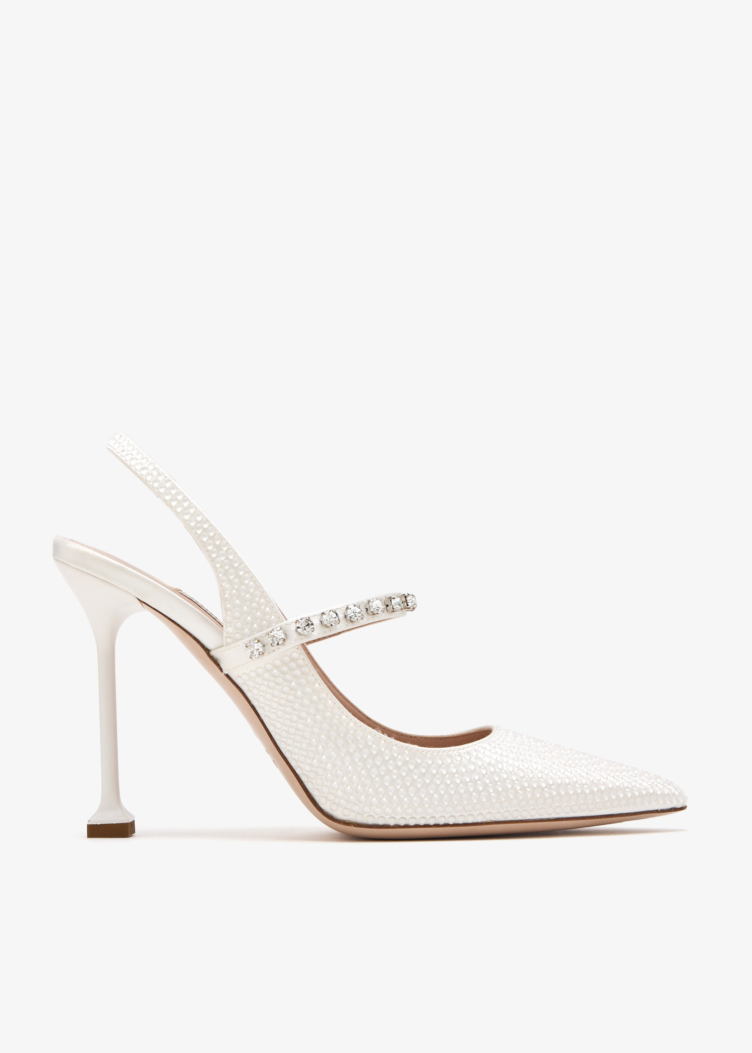 

Crystal slingback pumps, White