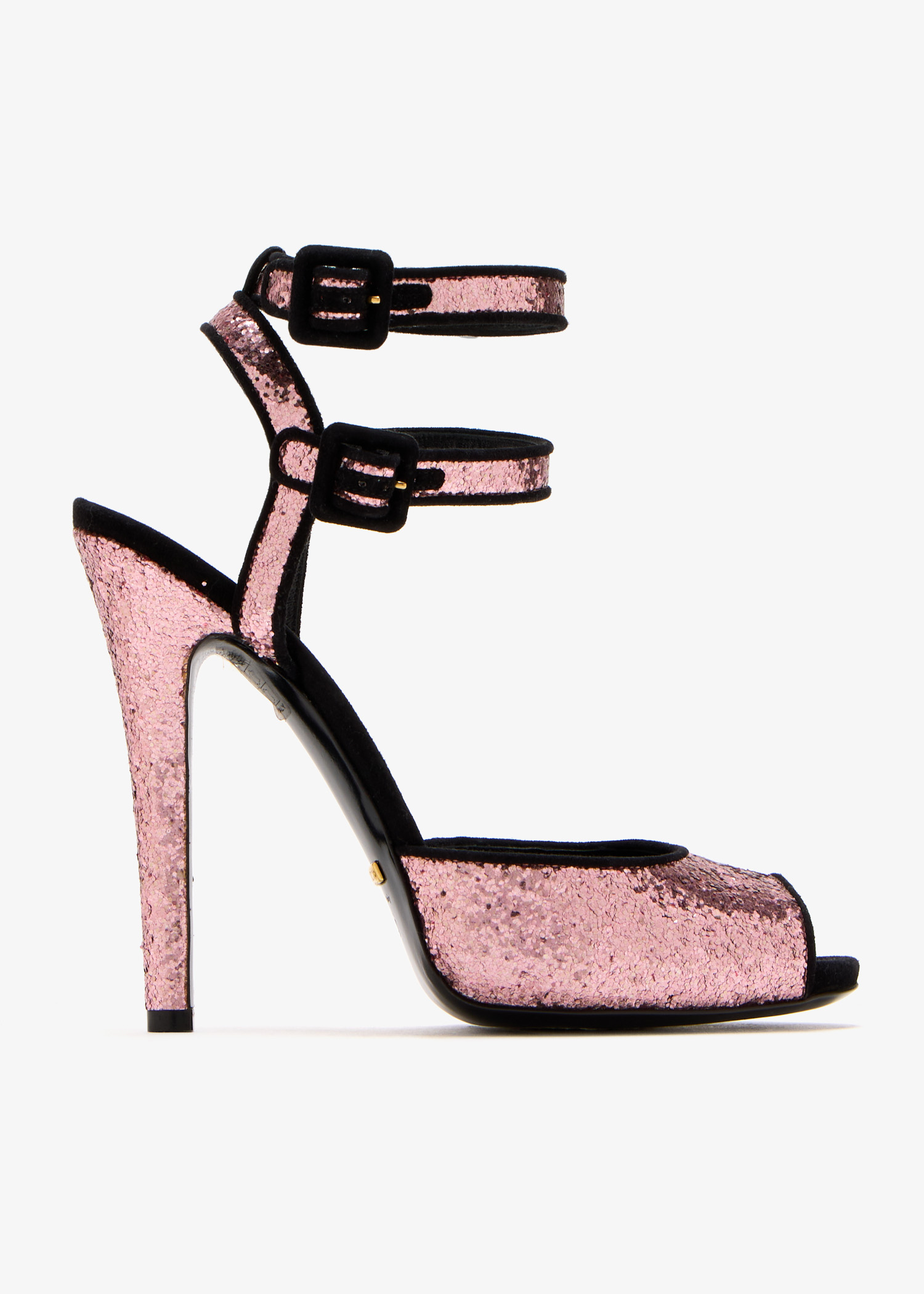 

Glitter peep-toe sandals, Pink