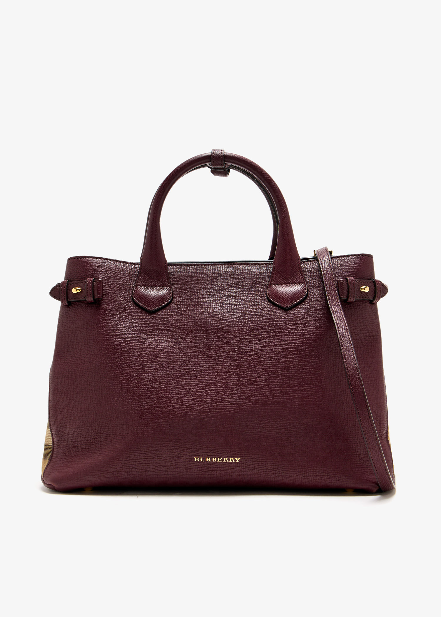 

Medium Banner House Check tote bag, Burgundy