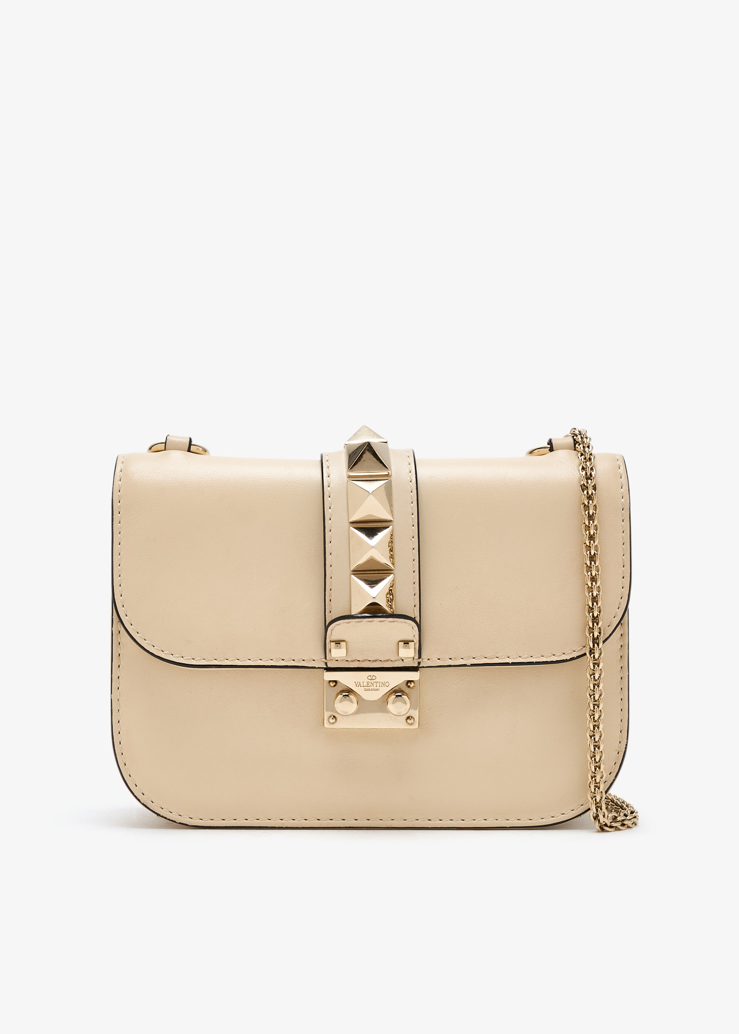 

Rockstud Glam small bag, Beige