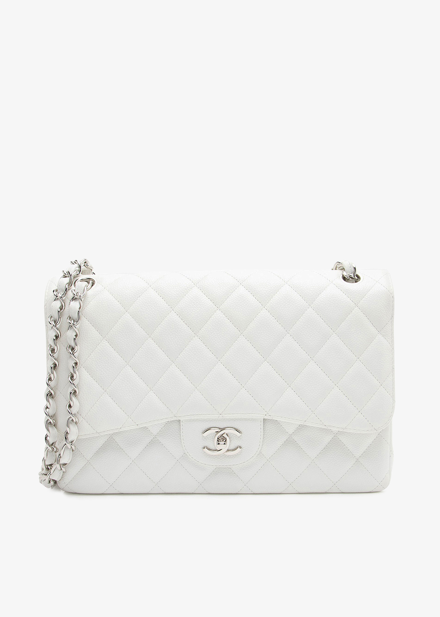 

Classic Jumbo Double Flap bag, White