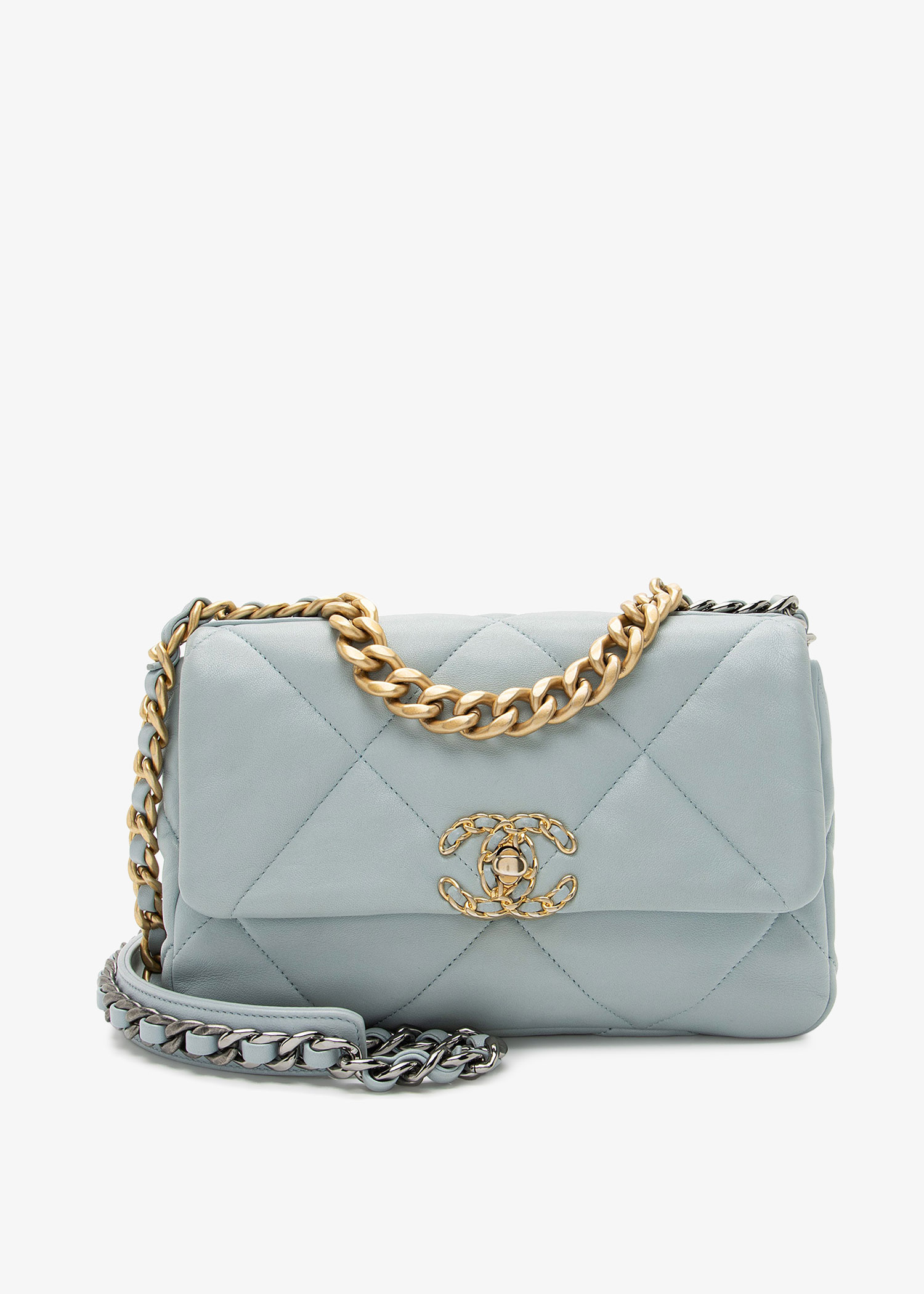 

Lambskin 19 medium flap shoulder bag, Blue