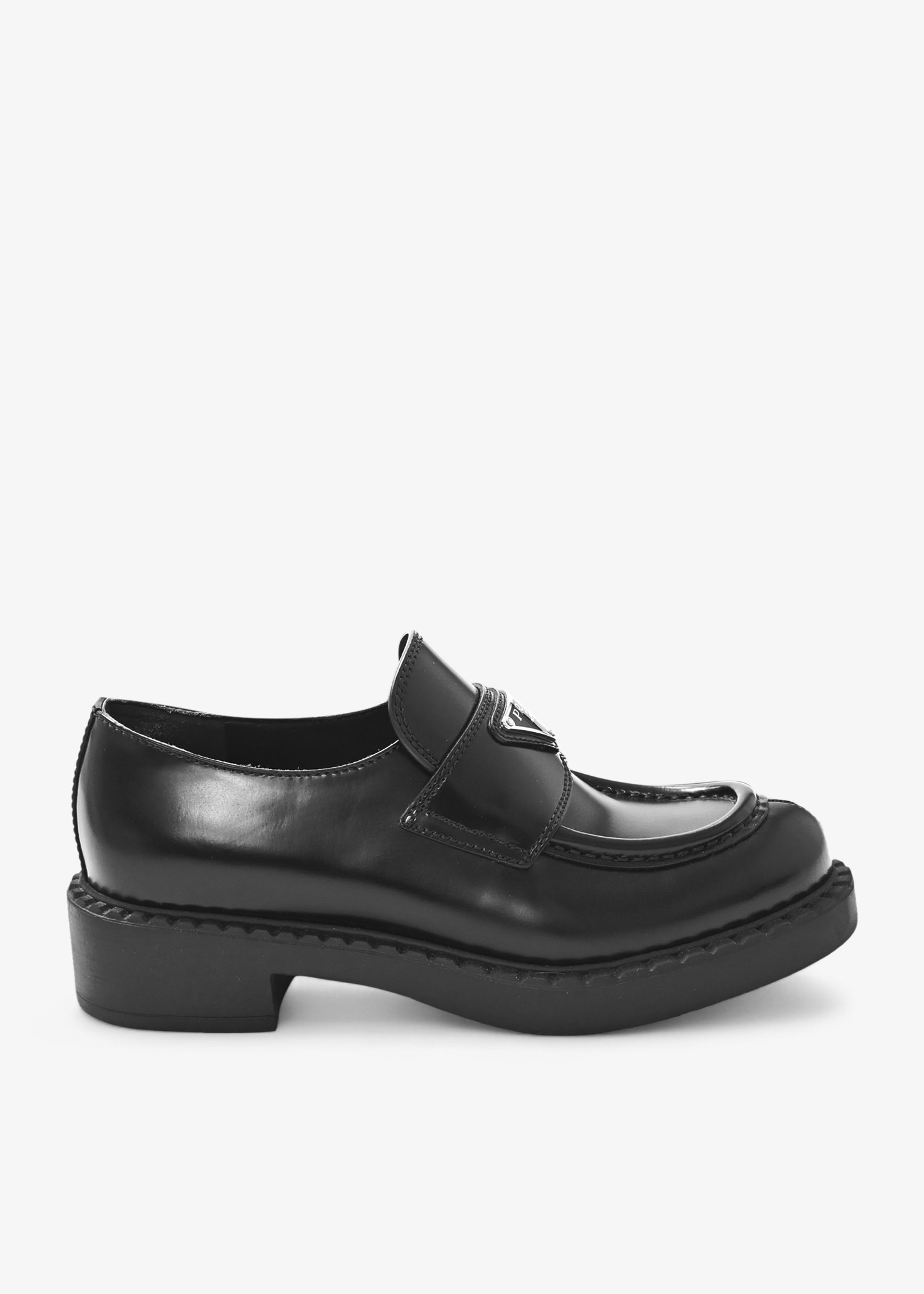 

Brushed platform loafers, Black