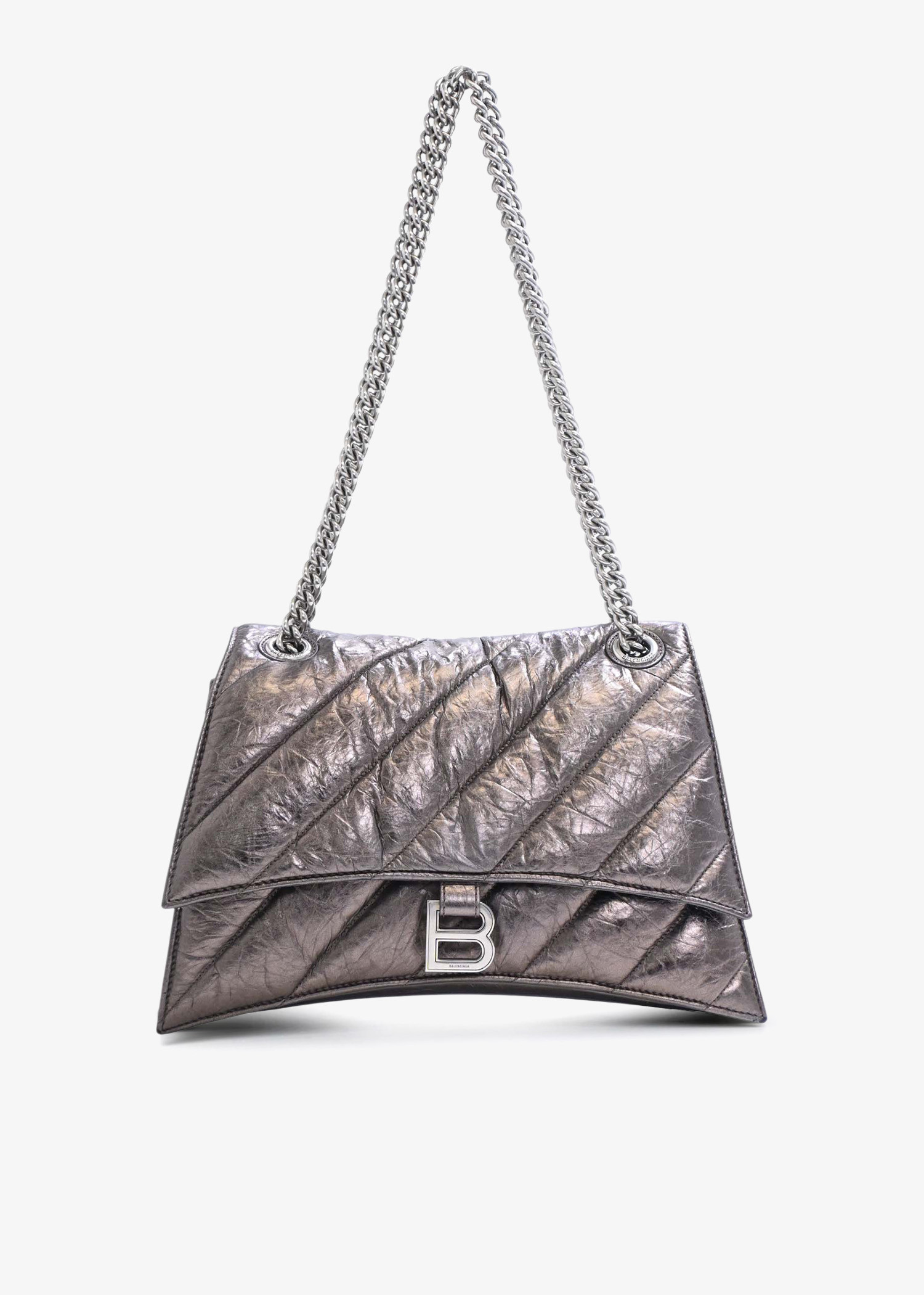 

Crush quilted medium bag, Brown