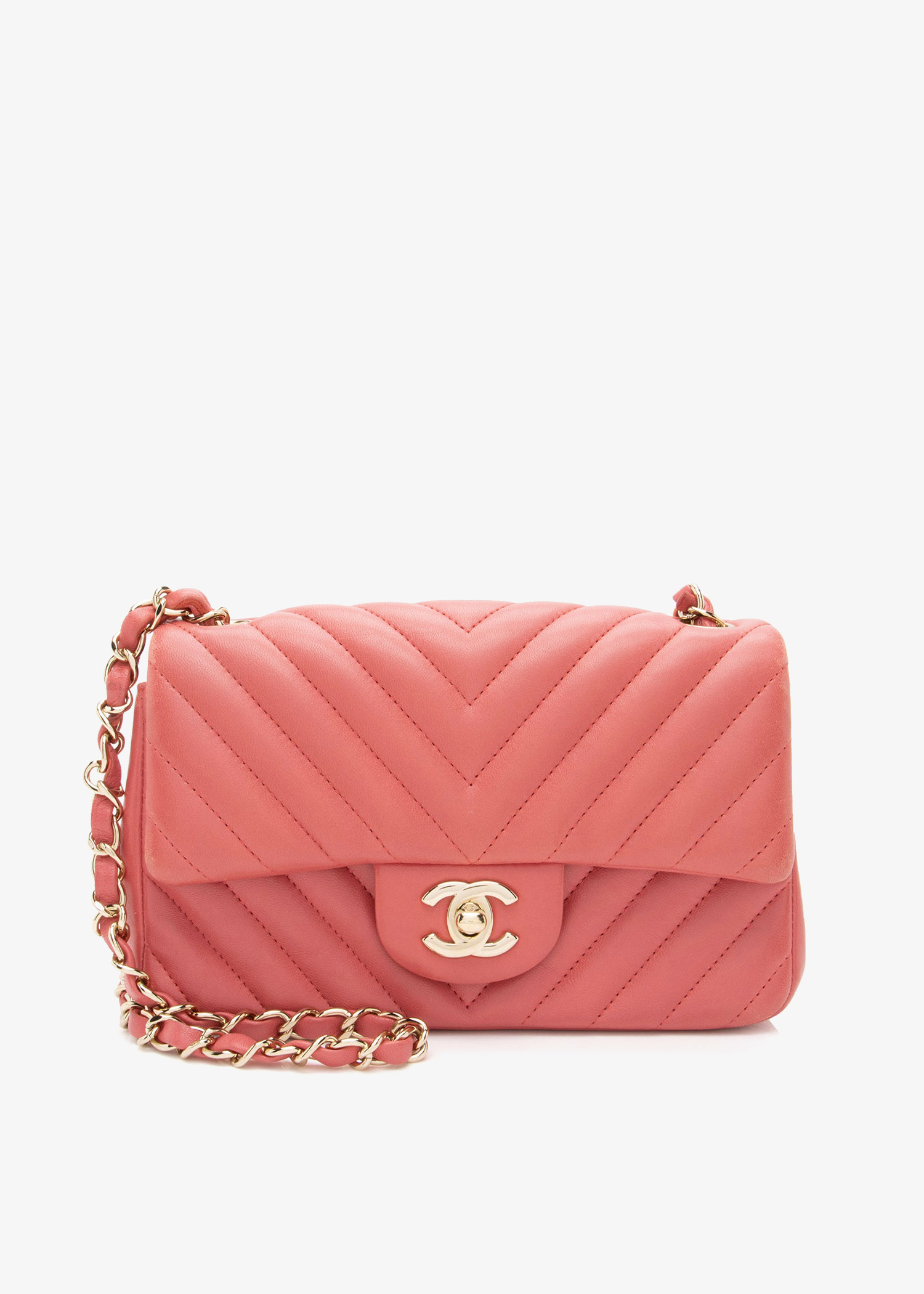 

Chevron mini flap bag, Pink