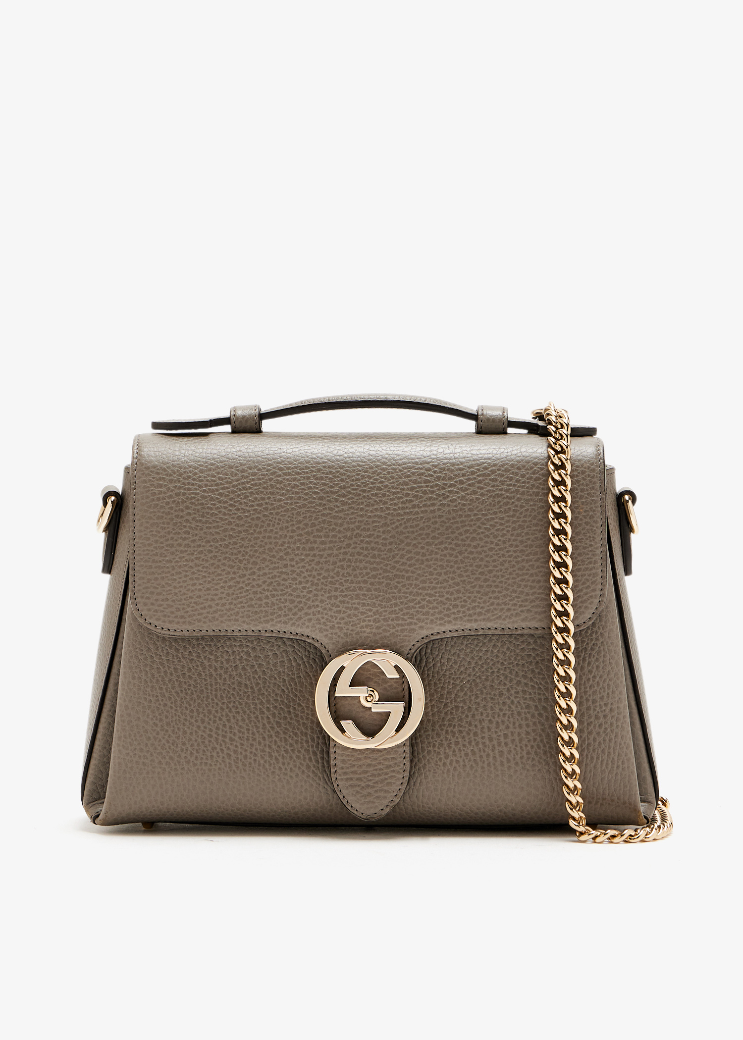 

Interlocking G top-handle bag, Taupe