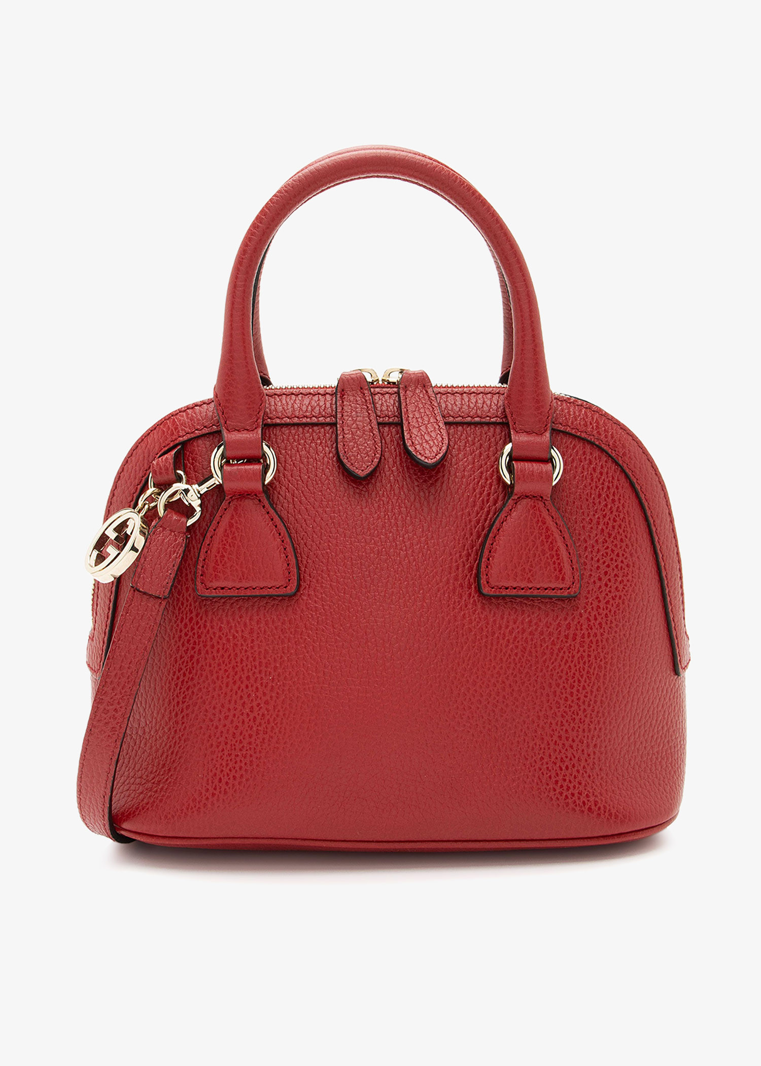 

GG Charm Dome small satchel, Red