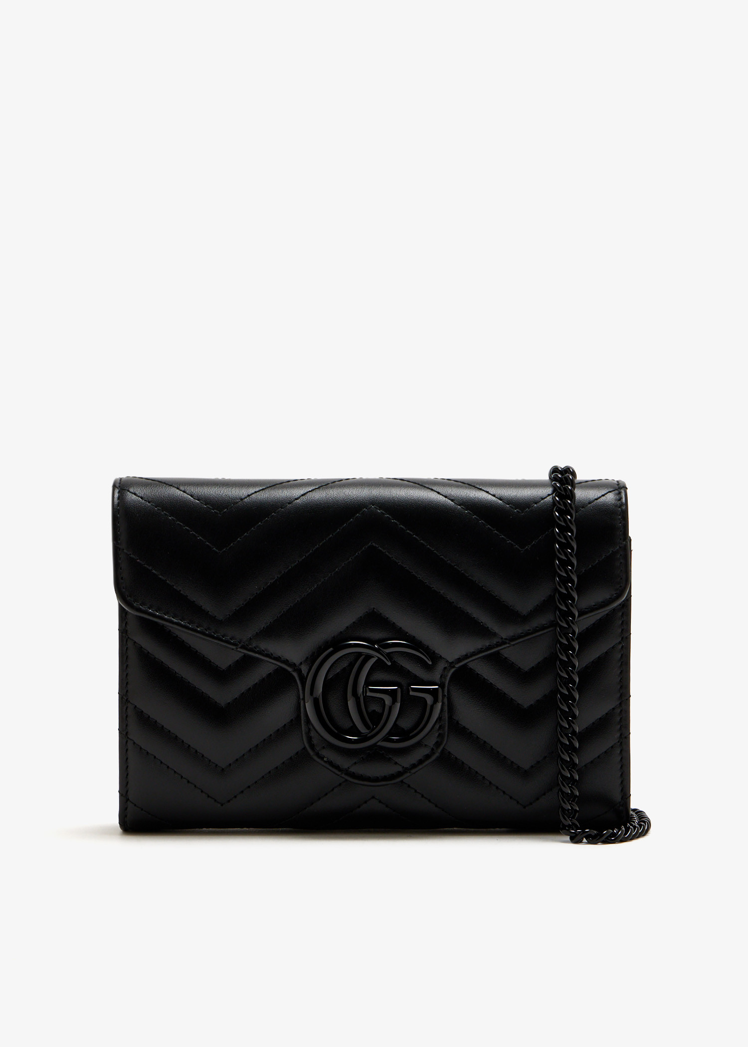 

GG Marmont mini chain wallet, Black